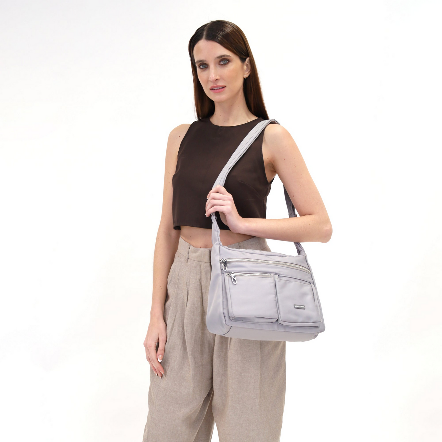 Pierre Cardin Anti-Theft Cross Body Bag RFID Slash Proof Travel - Taupe-2