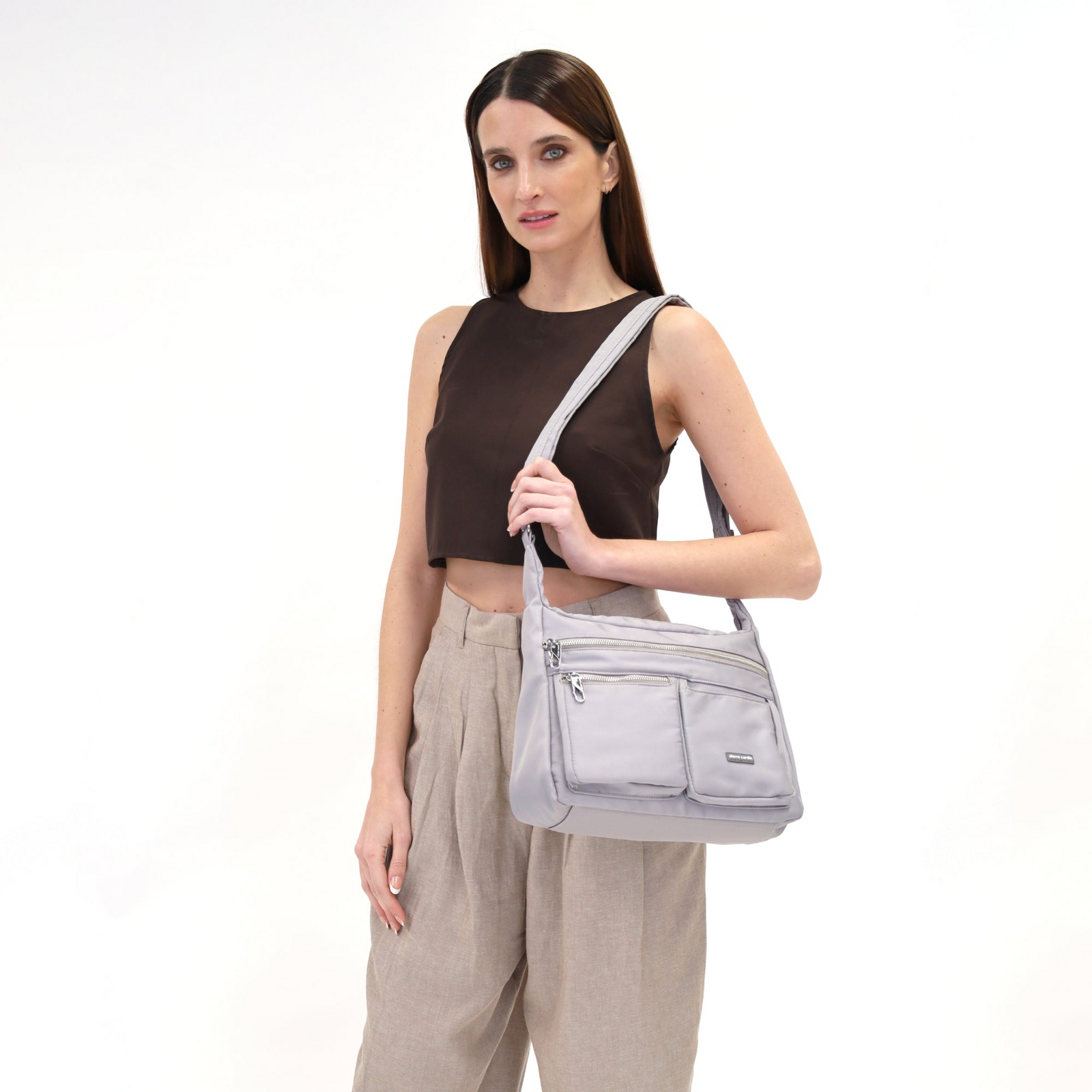 Pierre Cardin Anti-Theft Cross Body Bag RFID Slash Proof Travel - Taupe-2