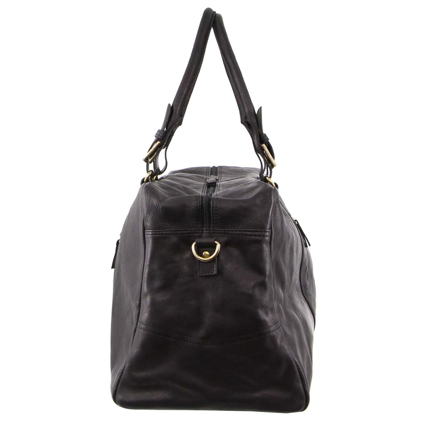 Pierre Cardin Rustic Leather Travel Business Trip Bag Overnight - Black-2