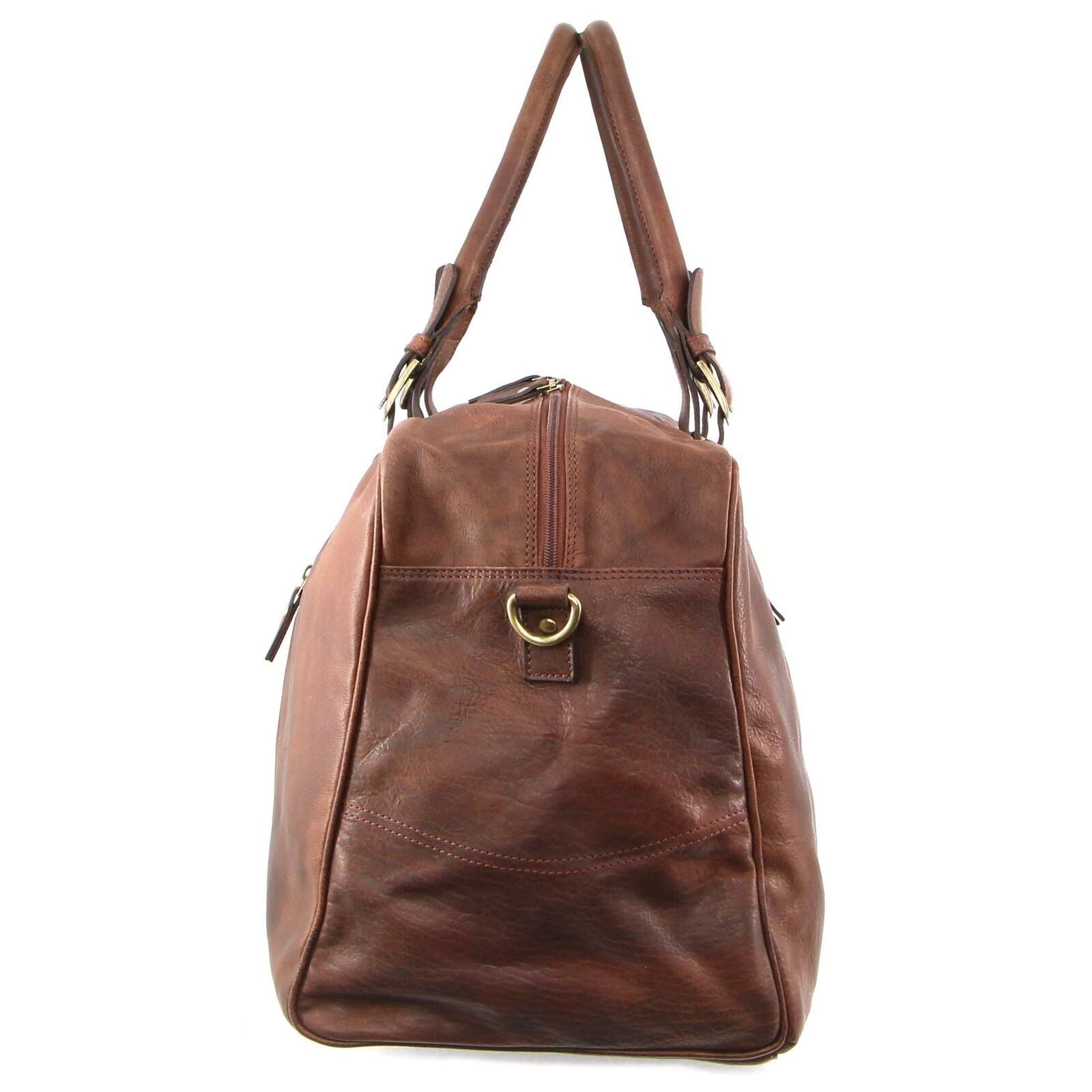 Pierre Cardin Rustic Leather Travel Business Trip Bag Overnight - Chocolate-3