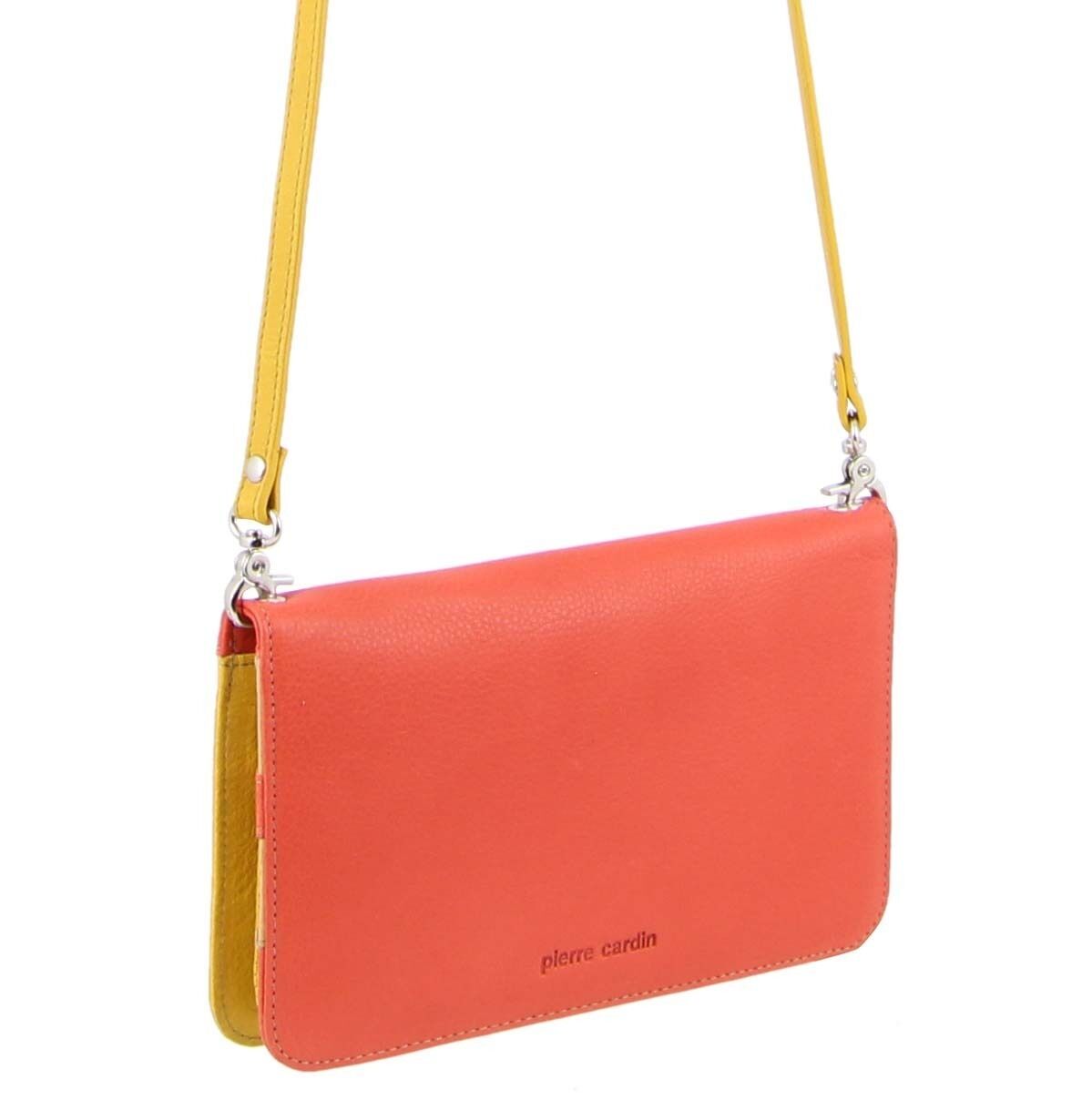 Pierre Cardin Genuine Leather Ladies Wallet Clutch Bag - Orange/Yellow-3