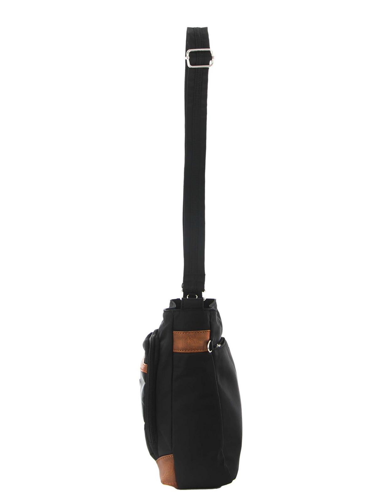 Pierre Cardin Nylon Cross Body Bag Slash Proof Shoulder Anti-Theft in Black