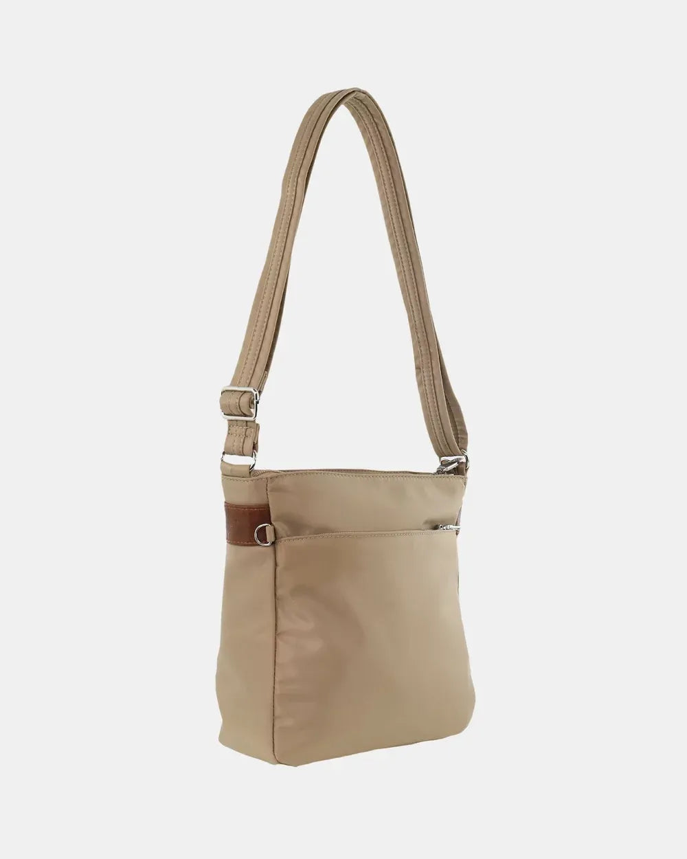 Pierre Cardin Nylon Cross Body Bag Slash Proof Shoulder Anti-Theft in Camel