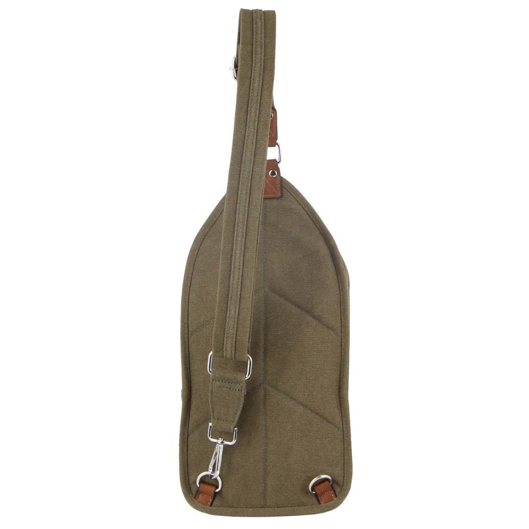 Pierre Cardin Canvas Cross Body Bag Travel Shoulder Sling - Brown-3