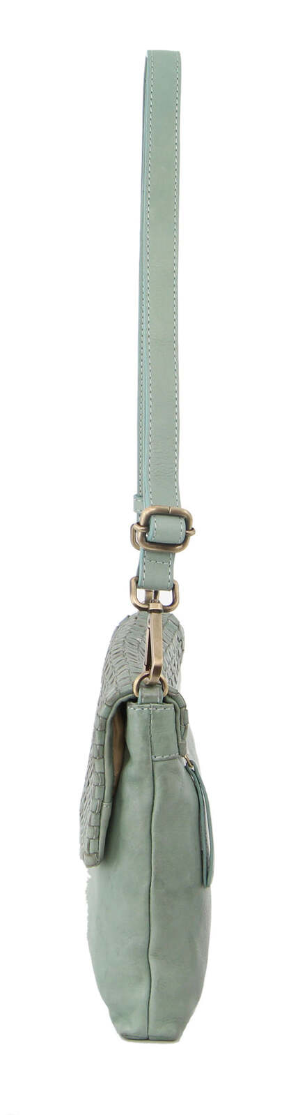 Pierre Cardin Womens Woven Leather Flap Cross-Body Bag/Clutch - Mint Green-3