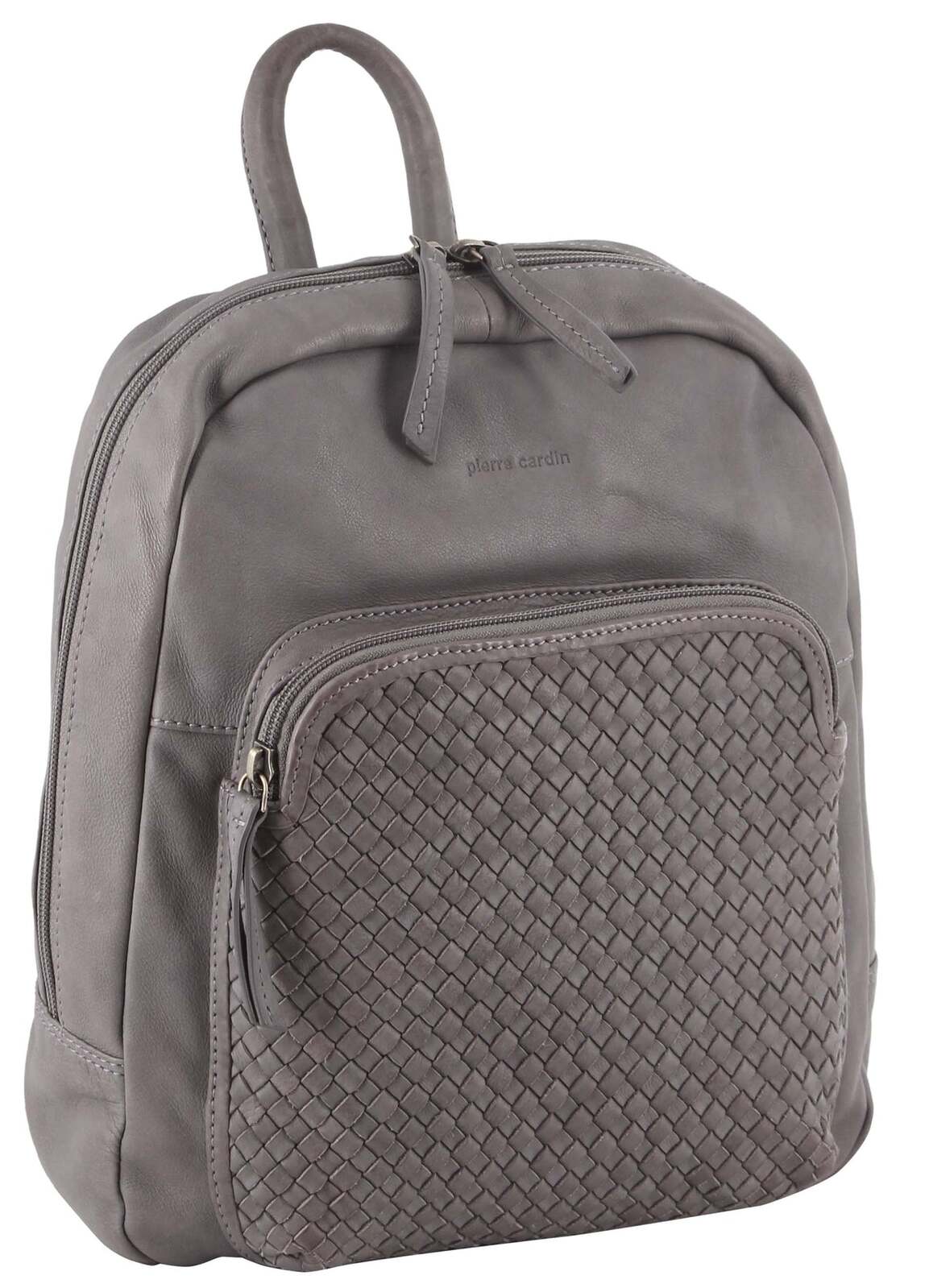 Pierre Cardin Womens Woven Soft Leather Backpack Bag Travel Designer - Sky Blue-1