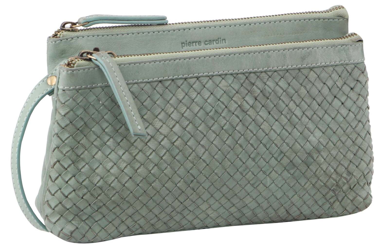 Pierre Cardin Woven Ladies Crossbody/Clutch Bag - Mint-1