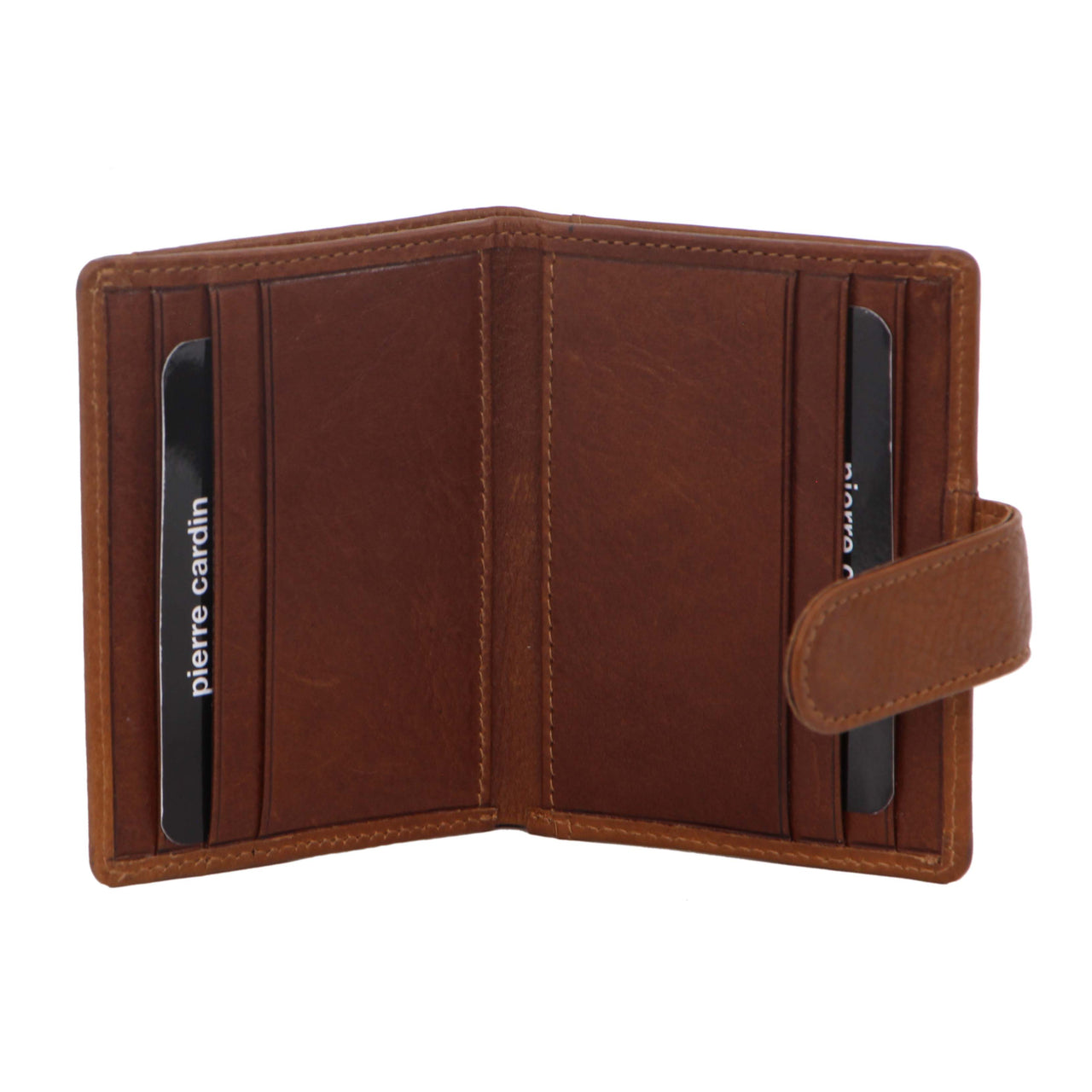 Pierre Cardin Mens Leather Bi-Fold Wallet Credit Card Holder - Tan-2