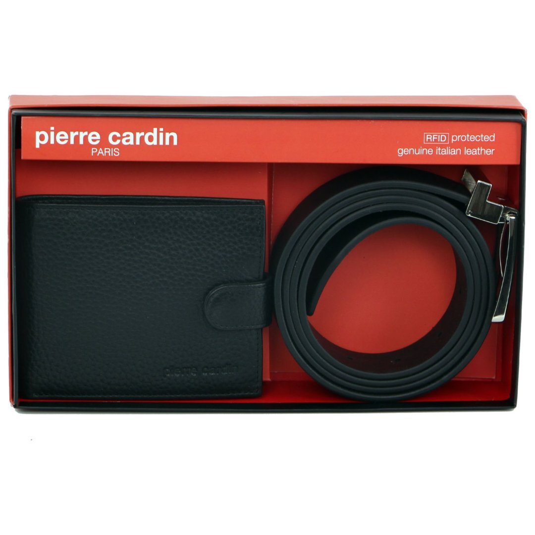 Pierre Cardin Mens RFID Wallet & Belt Gift Set - Black-1