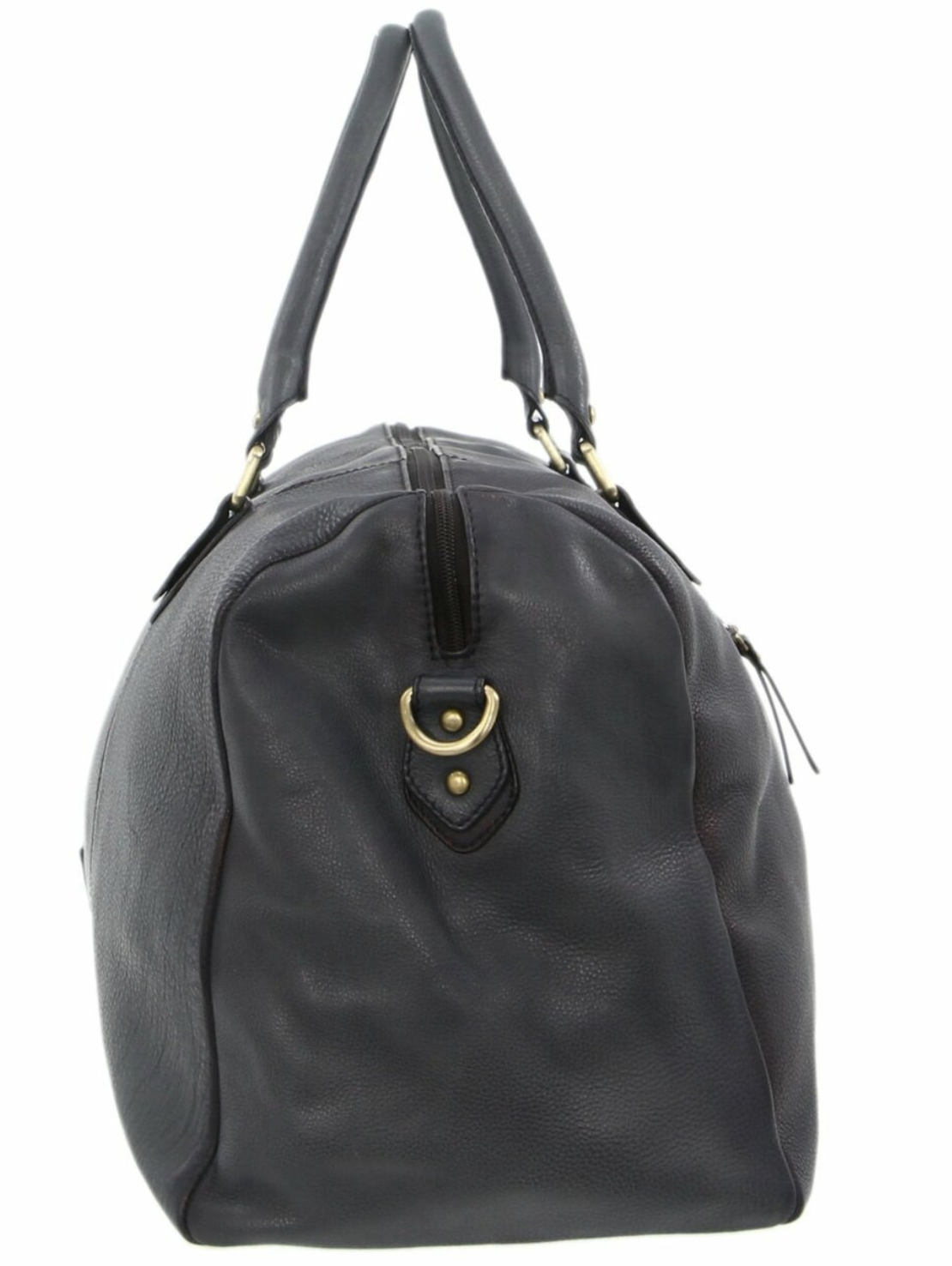 Pierre Cardin Smooth Leather Overnight Bag Luggage Weekend Duffle - Black-2