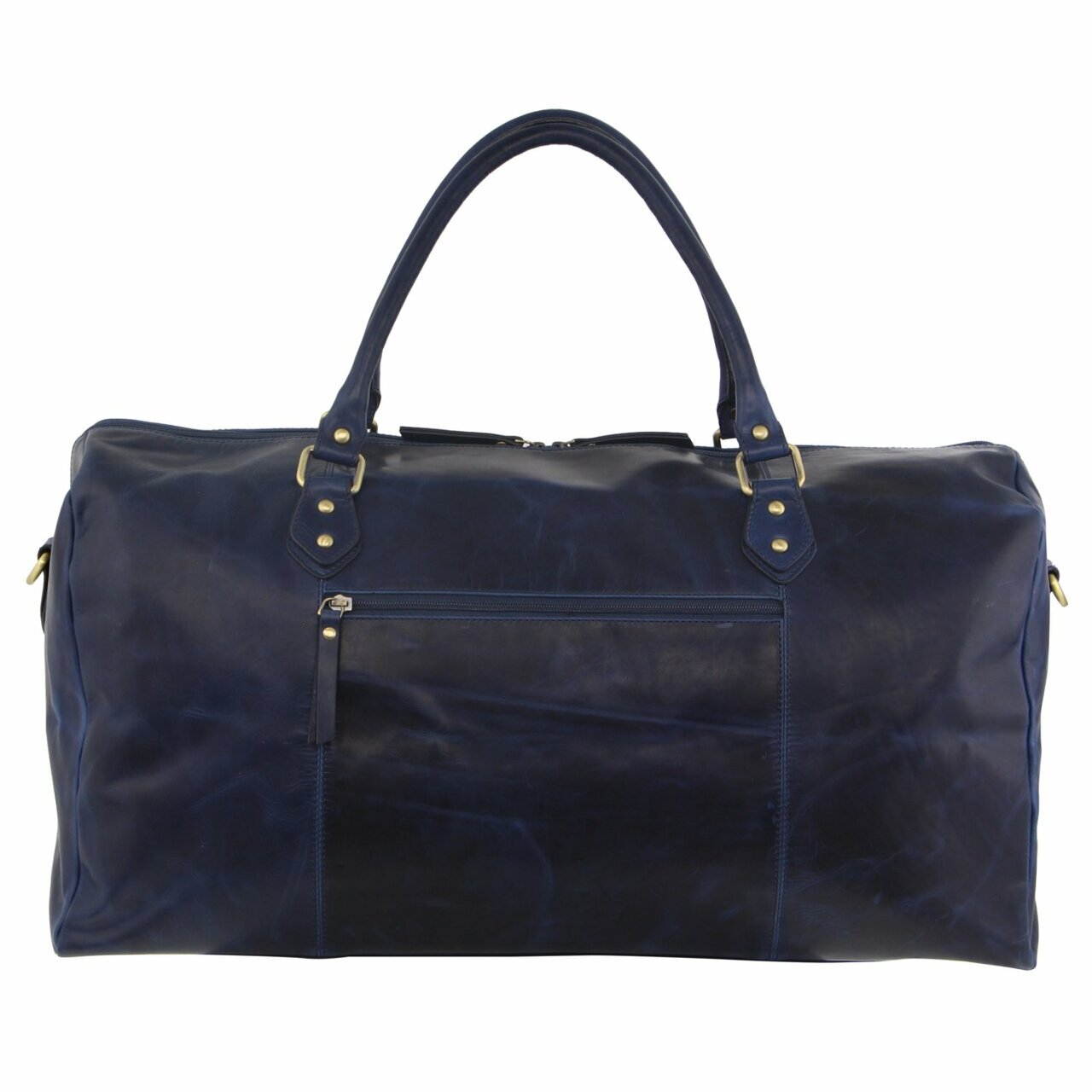 Pierre Cardin Smooth Leather Overnight Bag Luggage Weekend Duffle - Midnight-3