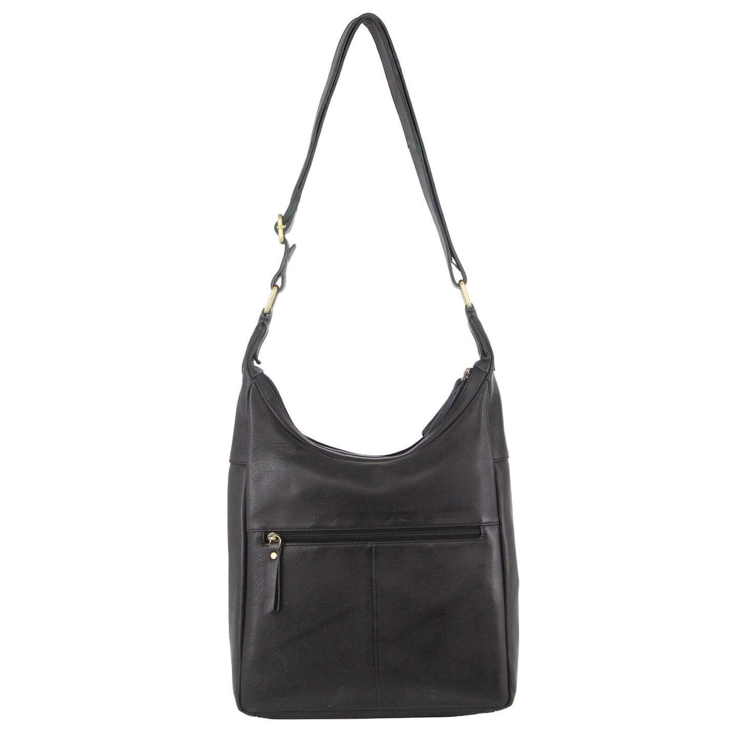 Pierre Cardin Womens Large Leather Multi Zip Perforated Cross-Body Bag - Black-3