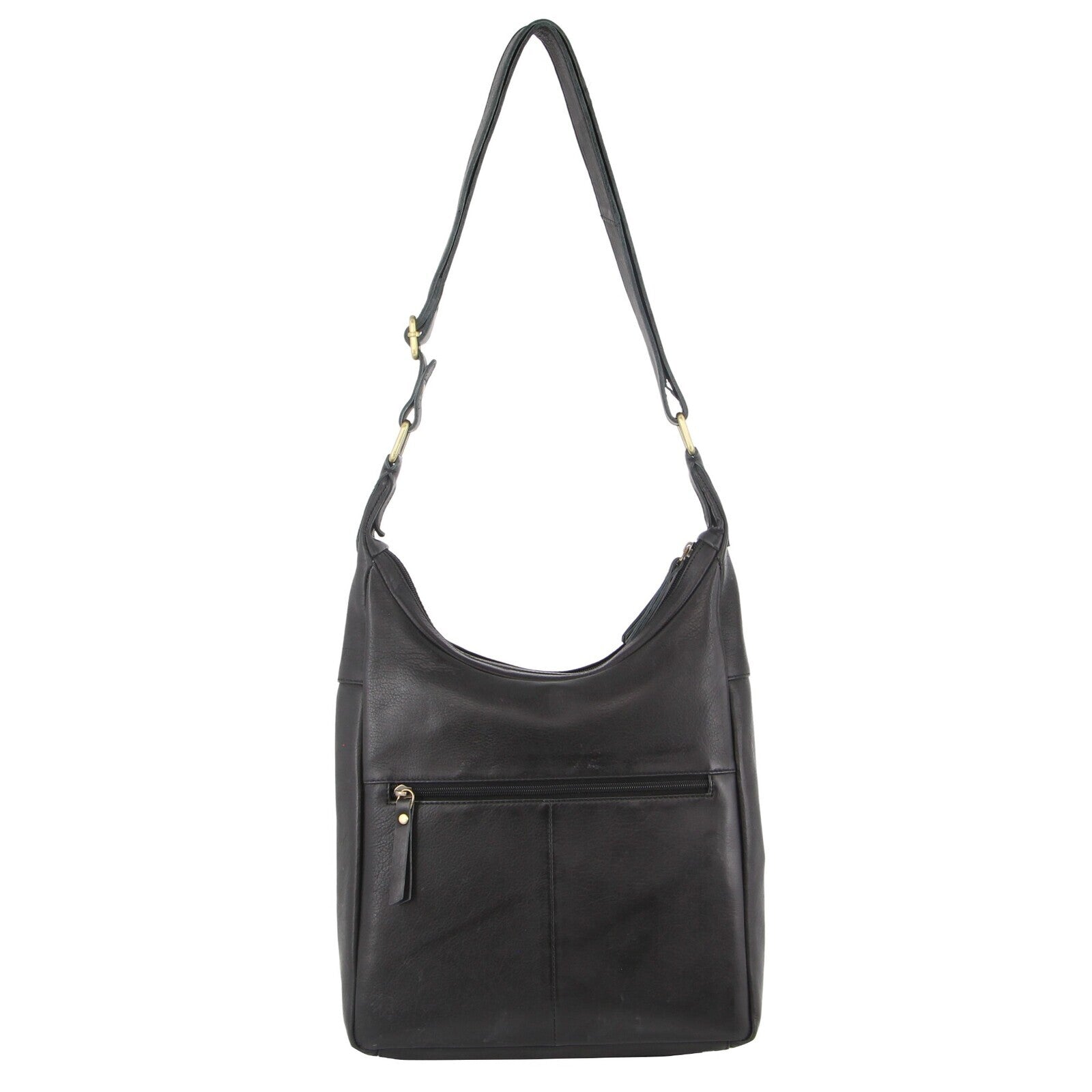 Pierre Cardin Womens Large Leather Multi Zip Perforated Cross-Body Bag - Black-3