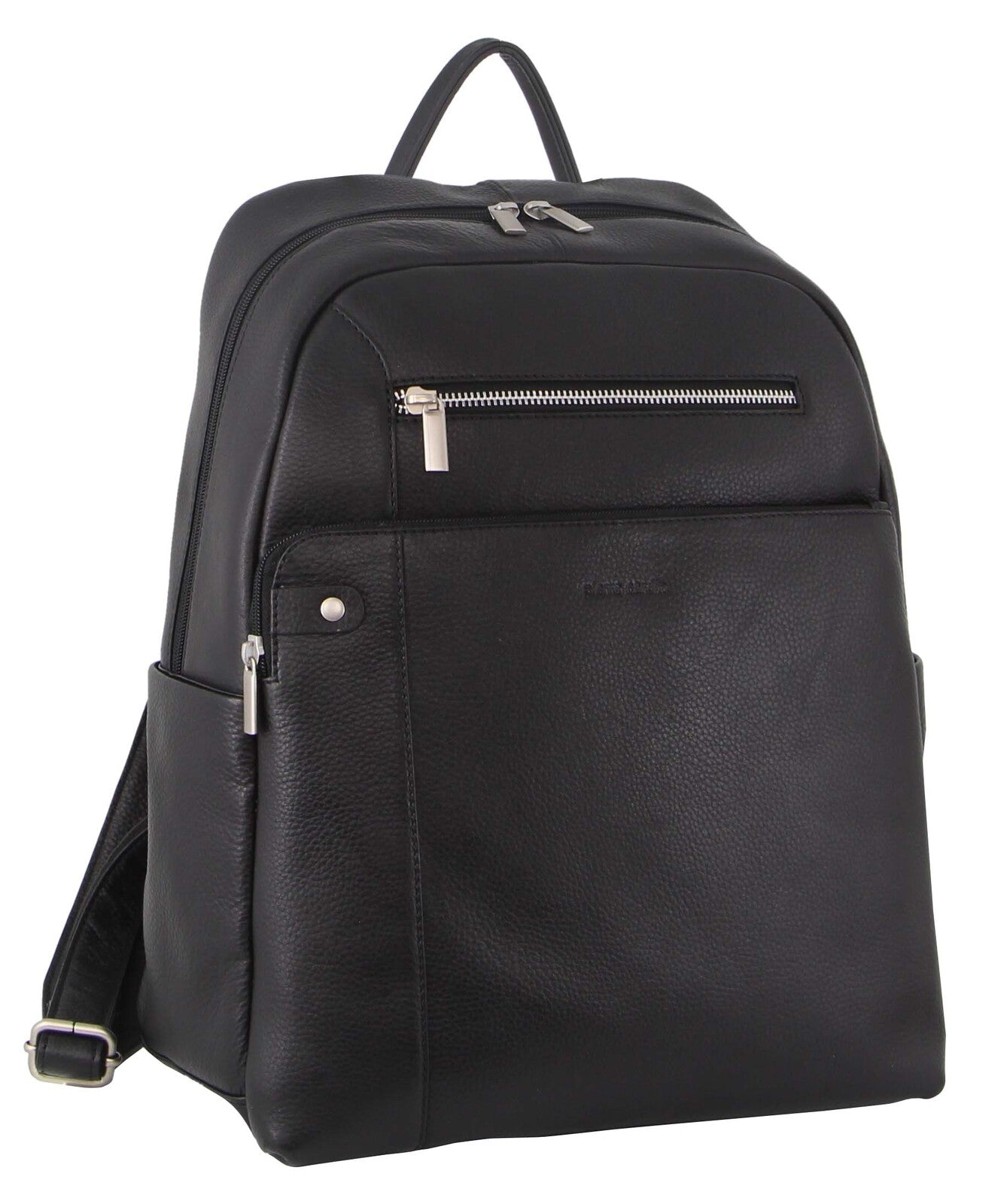 Pierre Cardin Mens Leather Business Backpack - Black-0