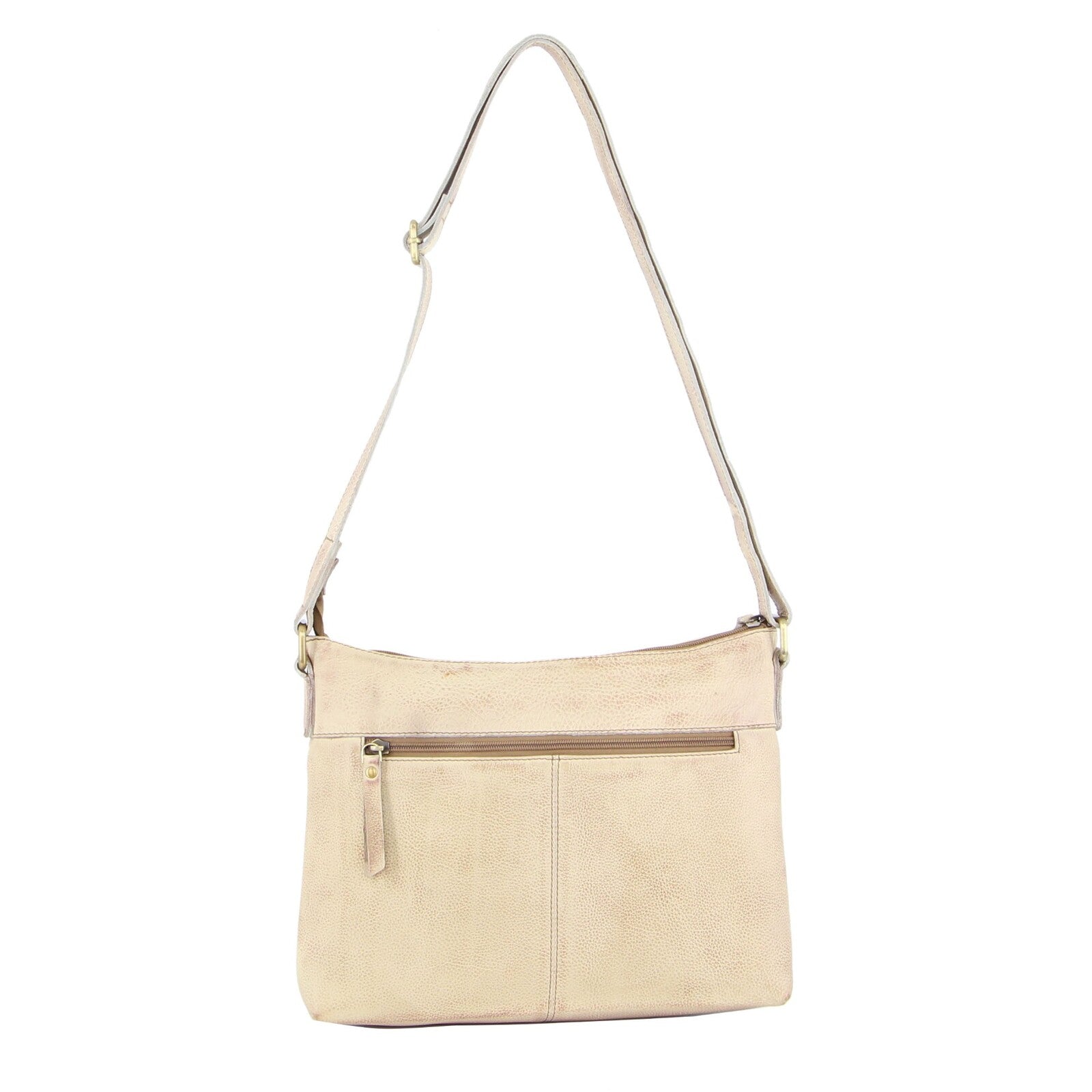 Pierre Cardin Womens Leather Perforated Cross-Body Bag with stud Detailing - Latte-3