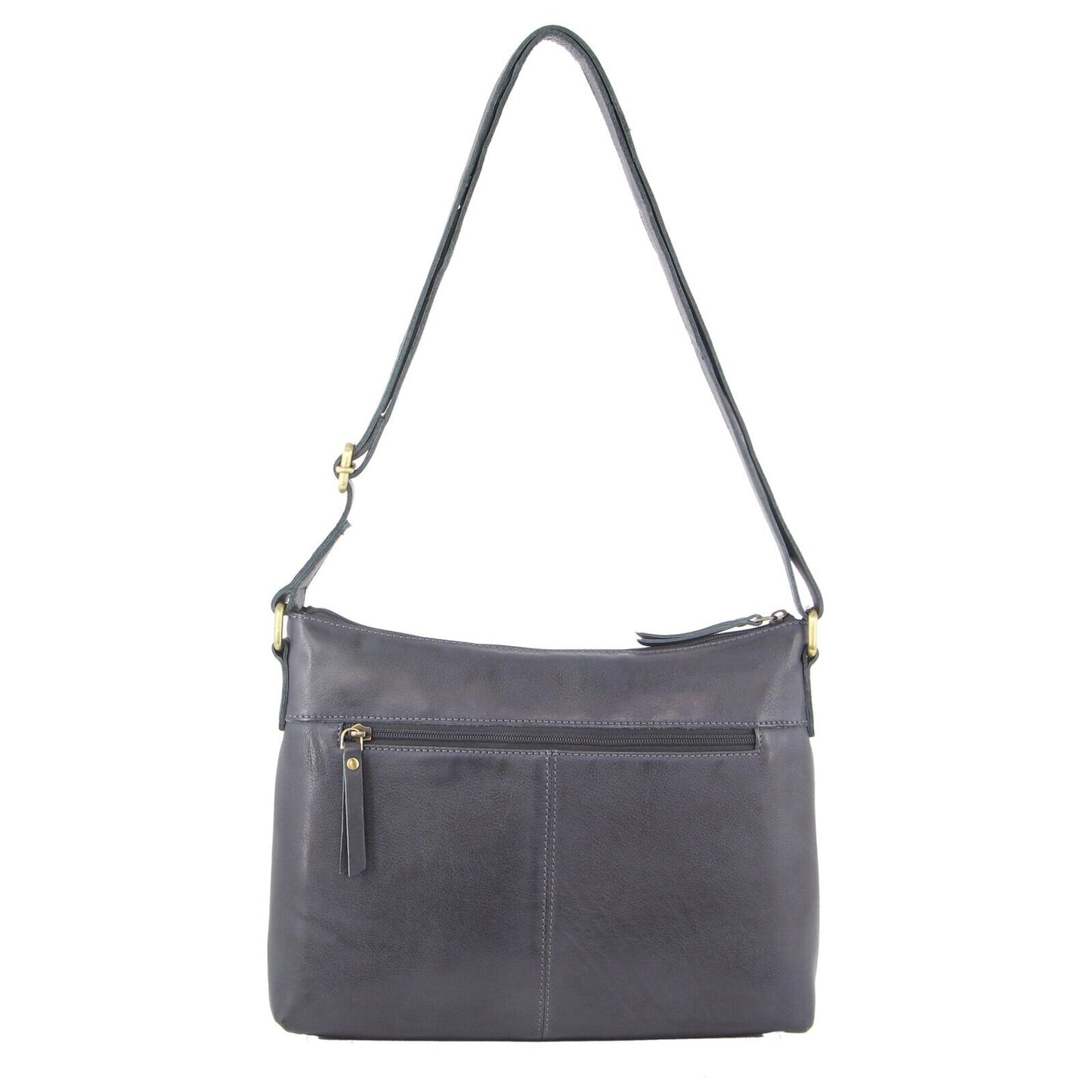 Pierre Cardin Womens Leather Perforated Cross-Body Bag with stud Detailing - Teal-3
