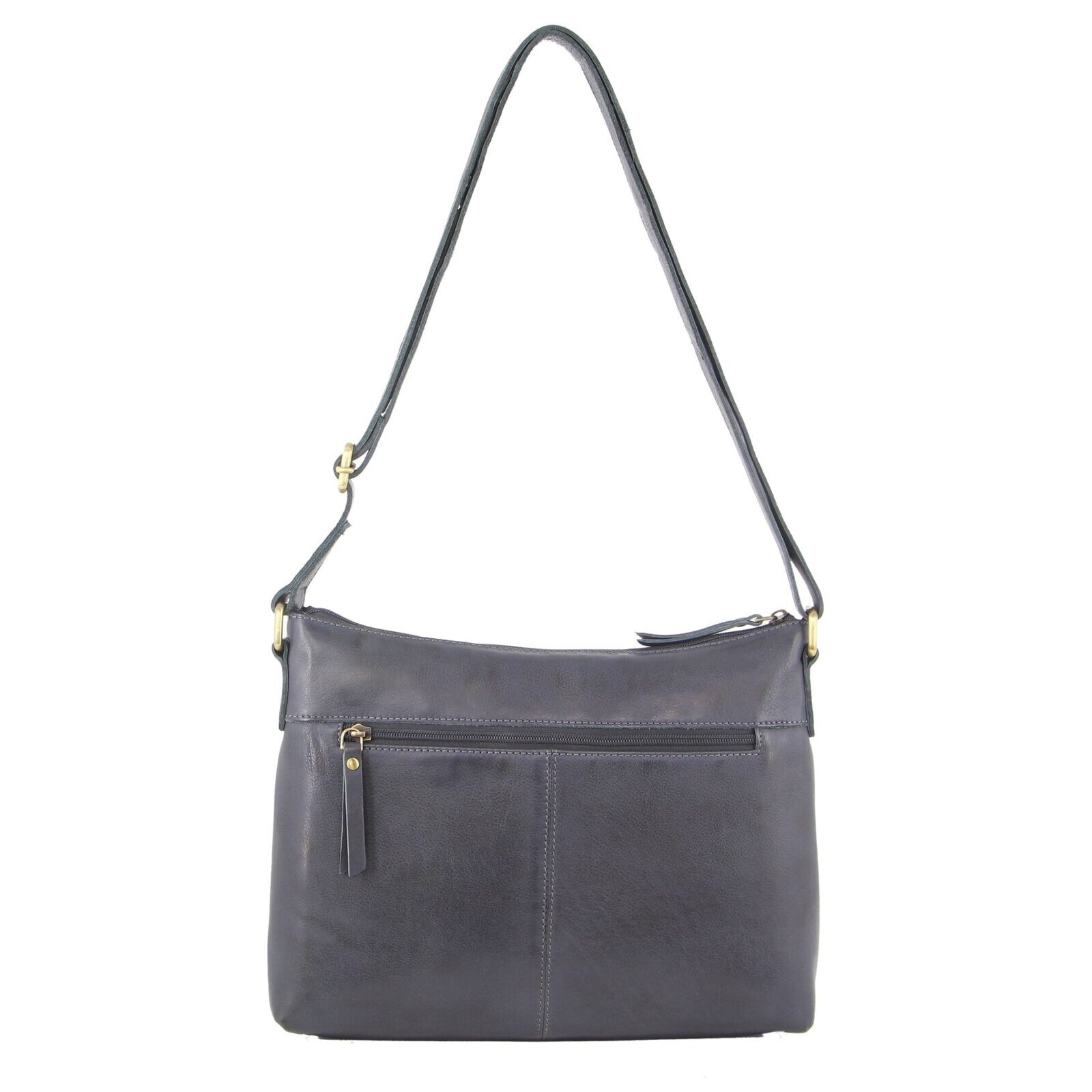 Pierre Cardin Womens Leather Perforated Cross-Body Bag with stud Detailing - Teal-3