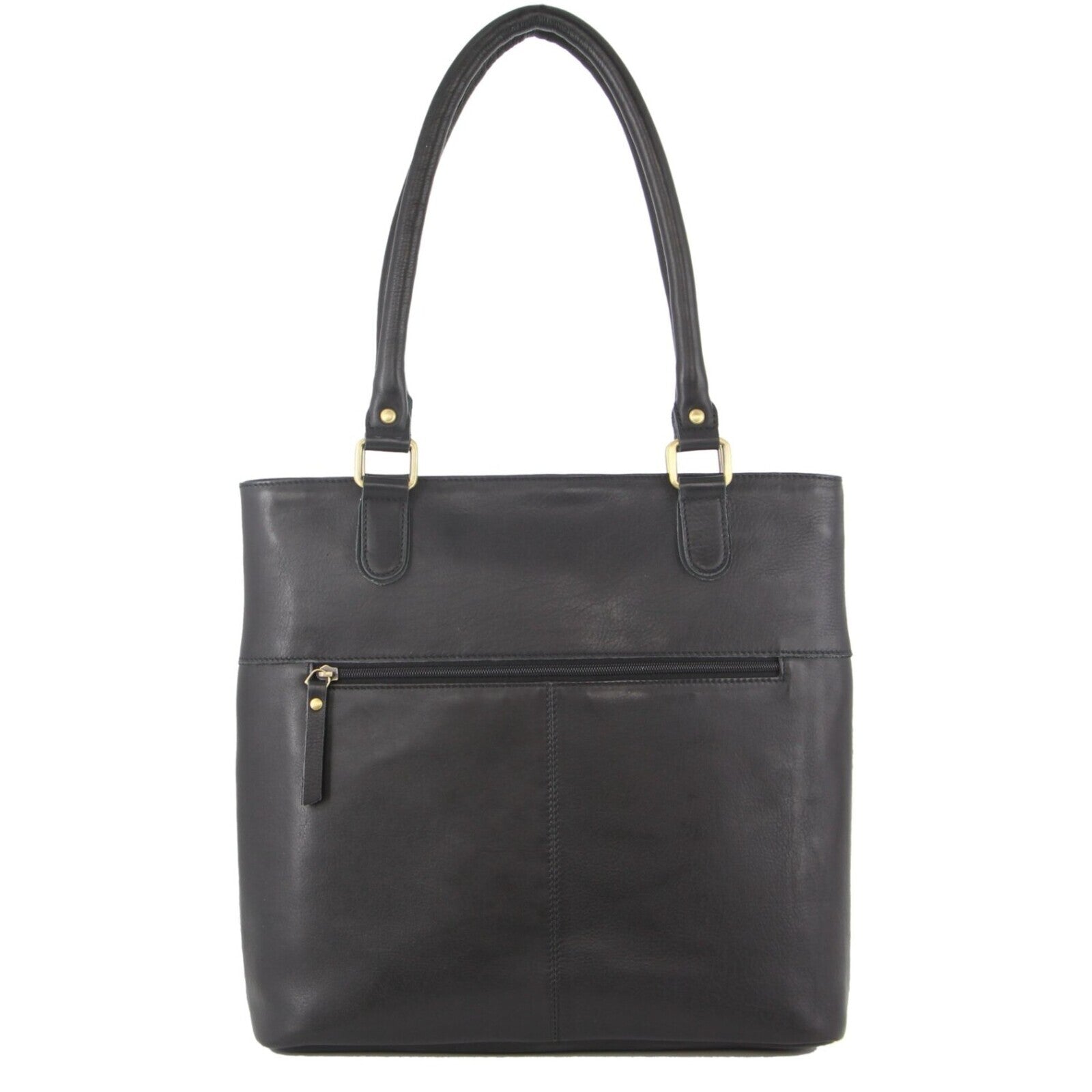 Pierre Cardin Womens Leather Perforated Shoulder Bag with stud Detailing - Black-3