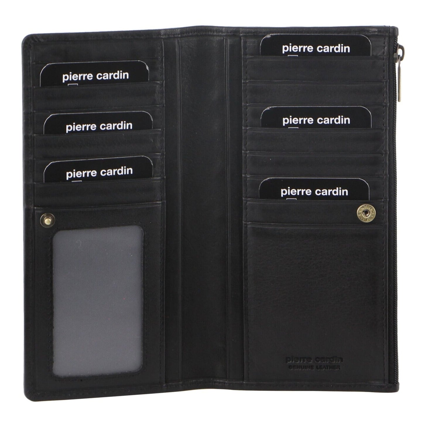 Pierre Cardin Perforated Leather Ladies Handy Travel Wallet - Black-0