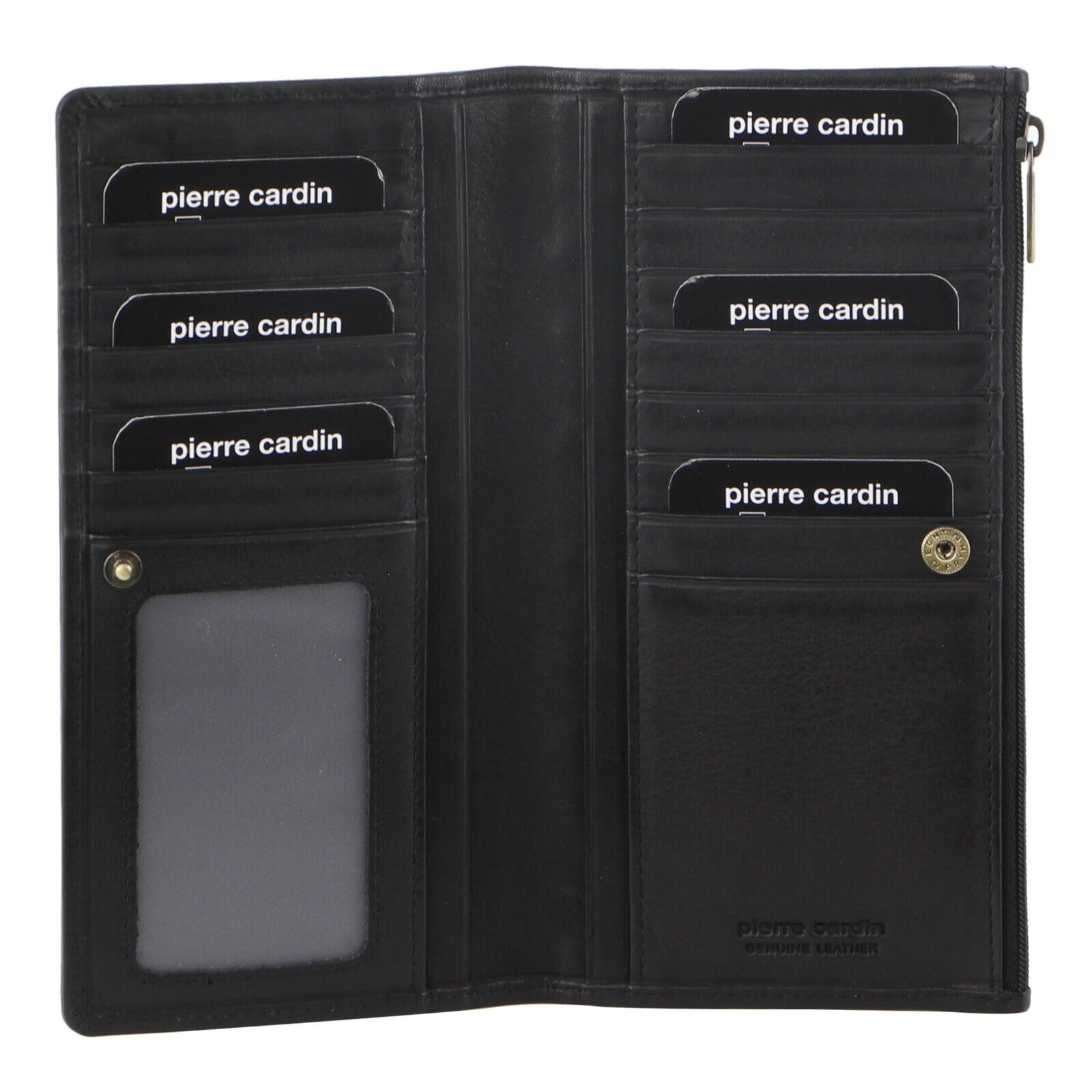 Pierre Cardin Perforated Leather Ladies Handy Travel Wallet - Black-0