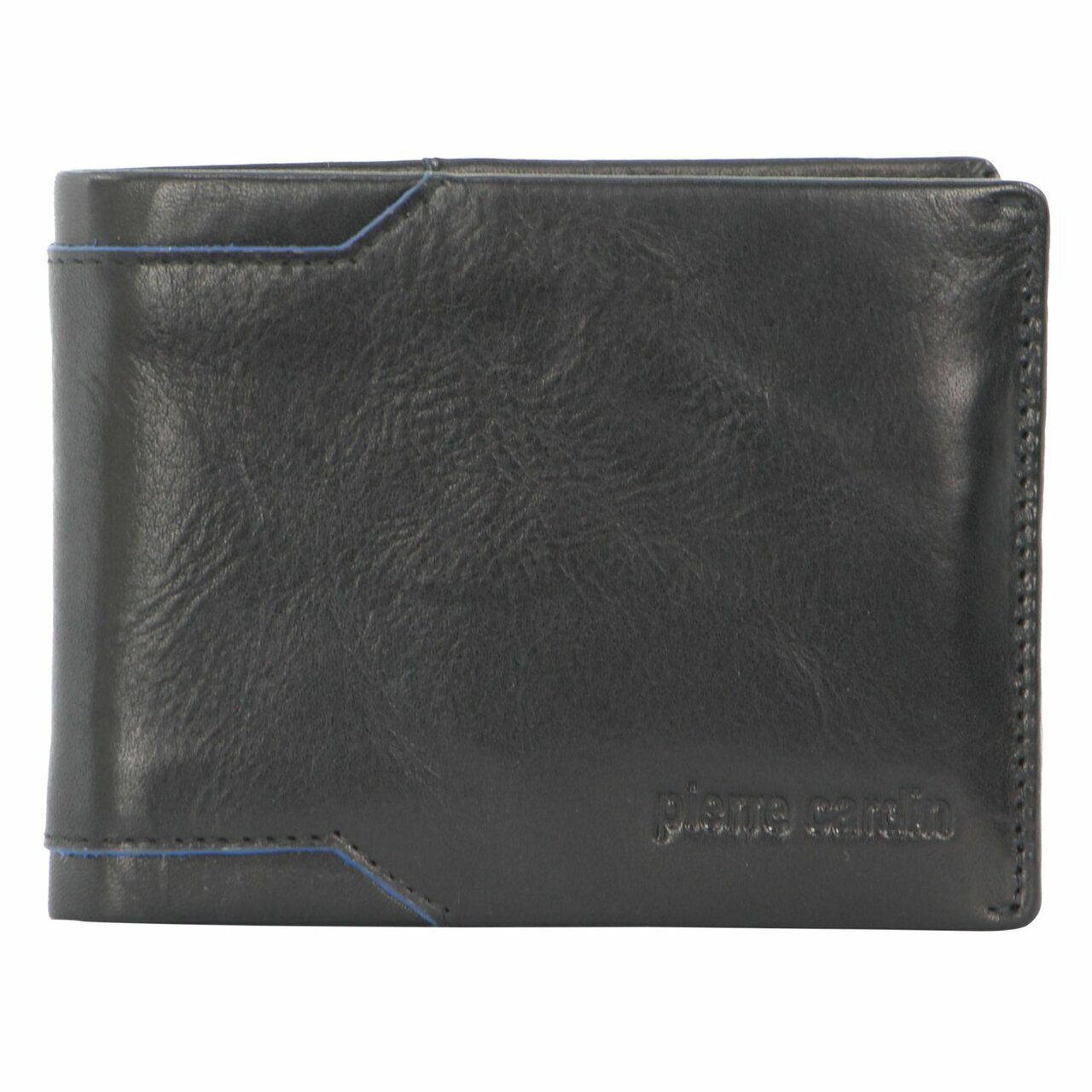 Pierre Cardin Leather Mens Bi-Fold Wallet RFID Protection Travel Bi-Fold - Black-2