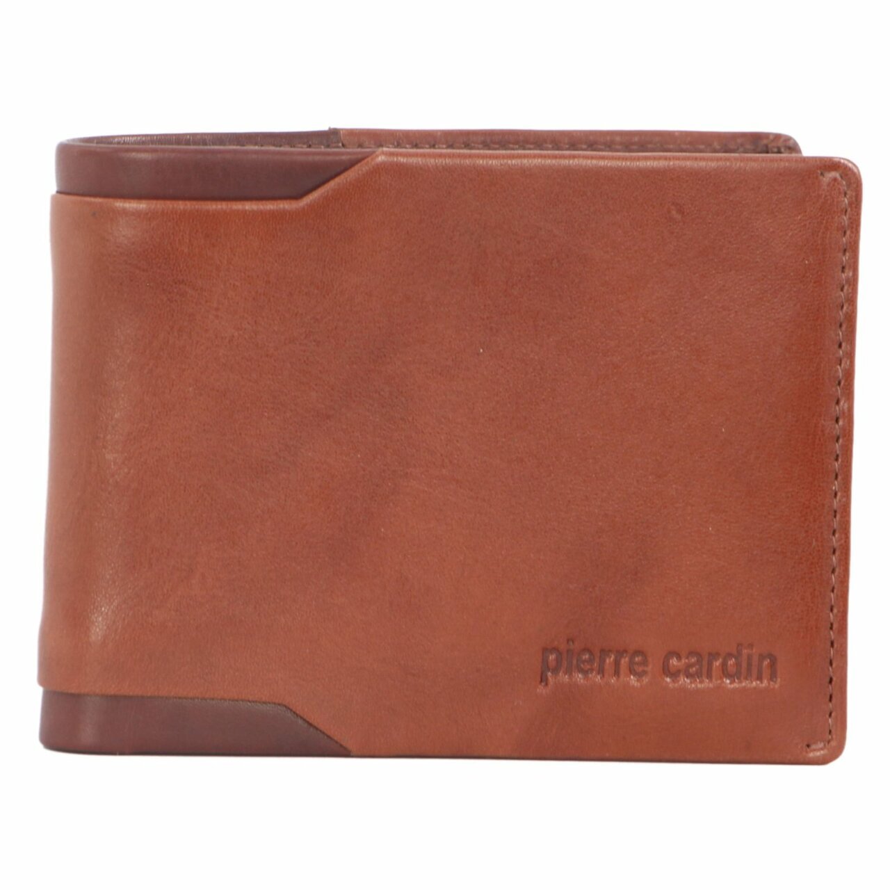 Pierre Cardin Mens Leather Mens Bi-Fold Slime Line RFID Wallet - Cognac-1