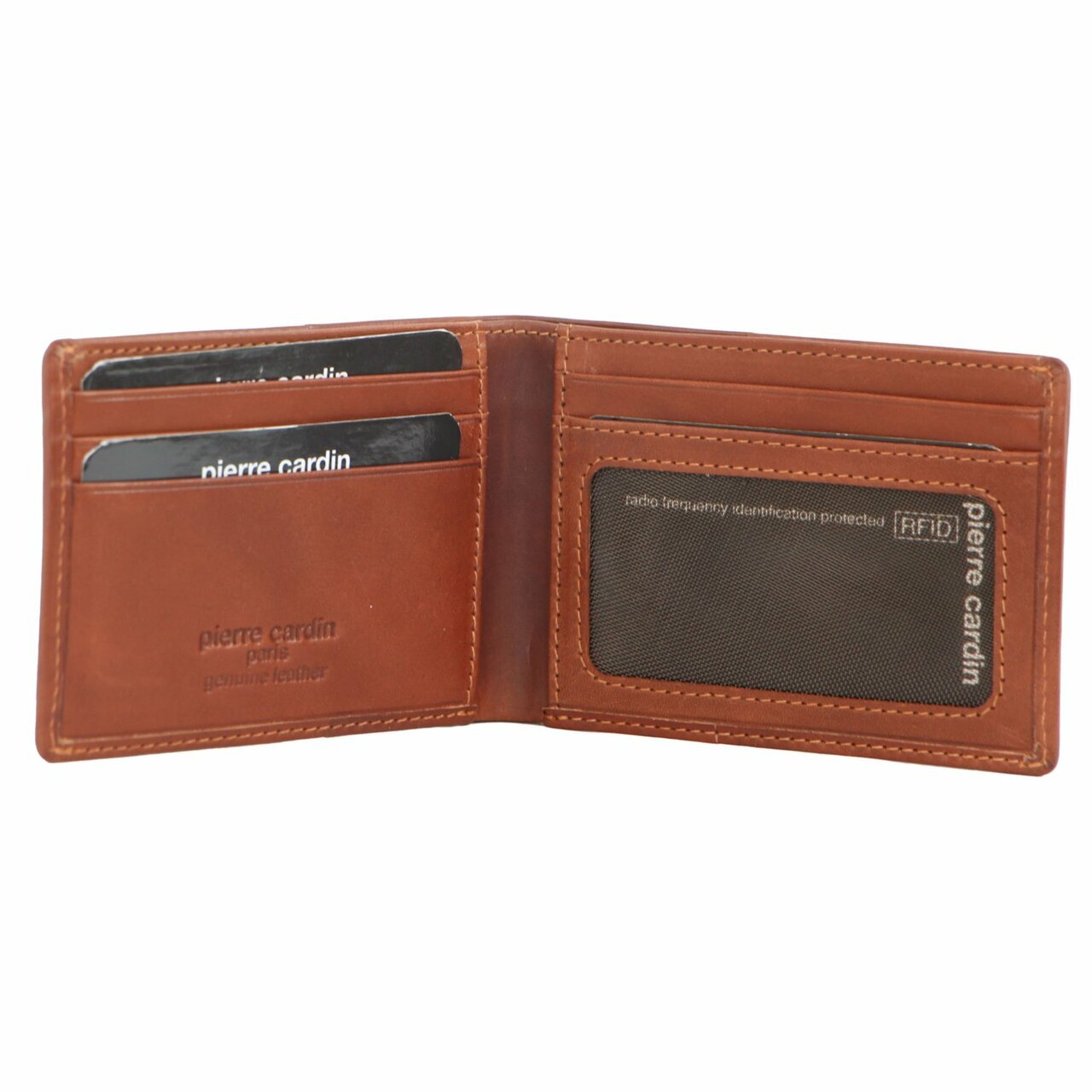 Pierre Cardin Mens Soft Italian Leather Slimline Bi-Fold Wallet - Cognac-2
