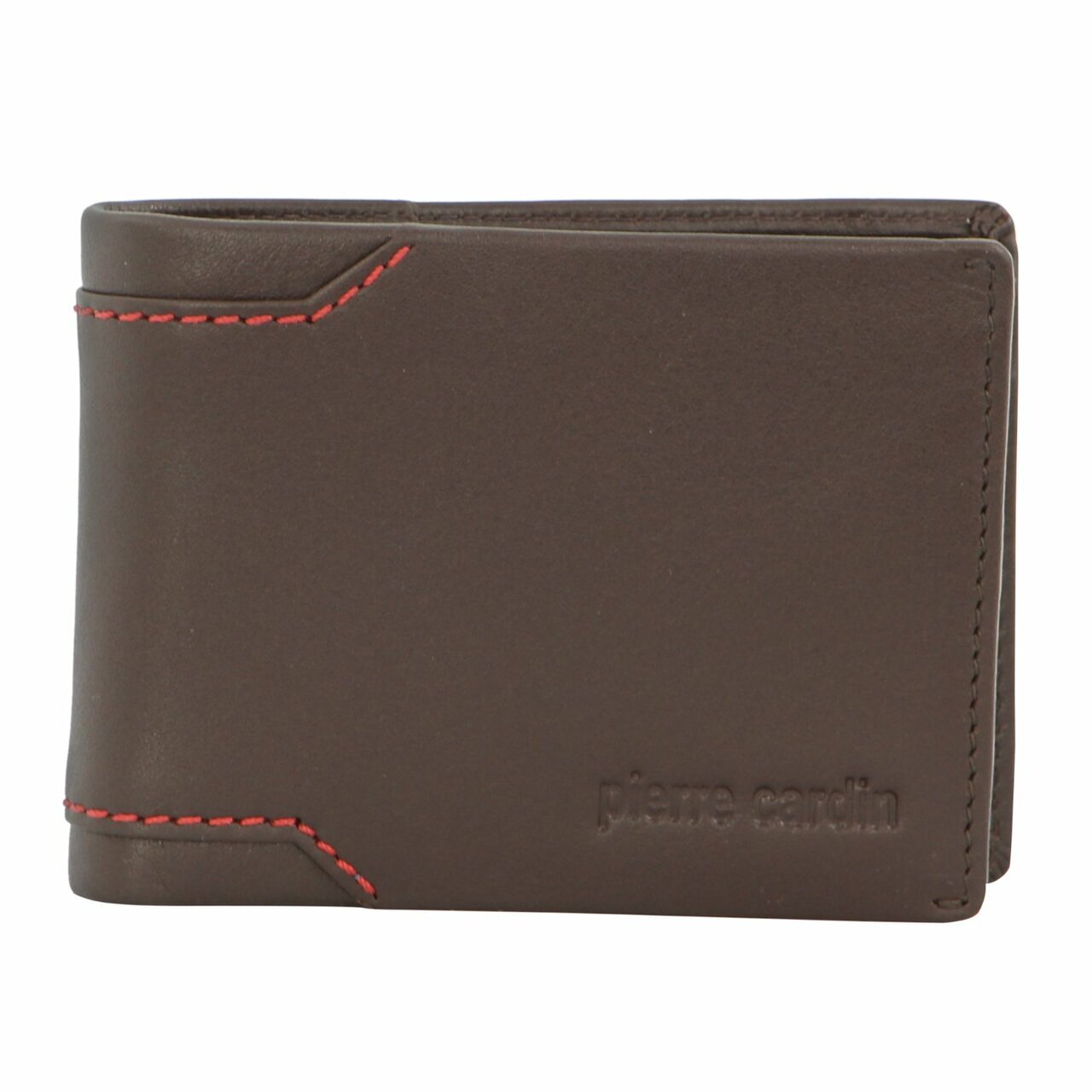 Pierre Cardin Soft Italian Leather Mens Bi-Fold Wallet with Central Flap - Brown-0