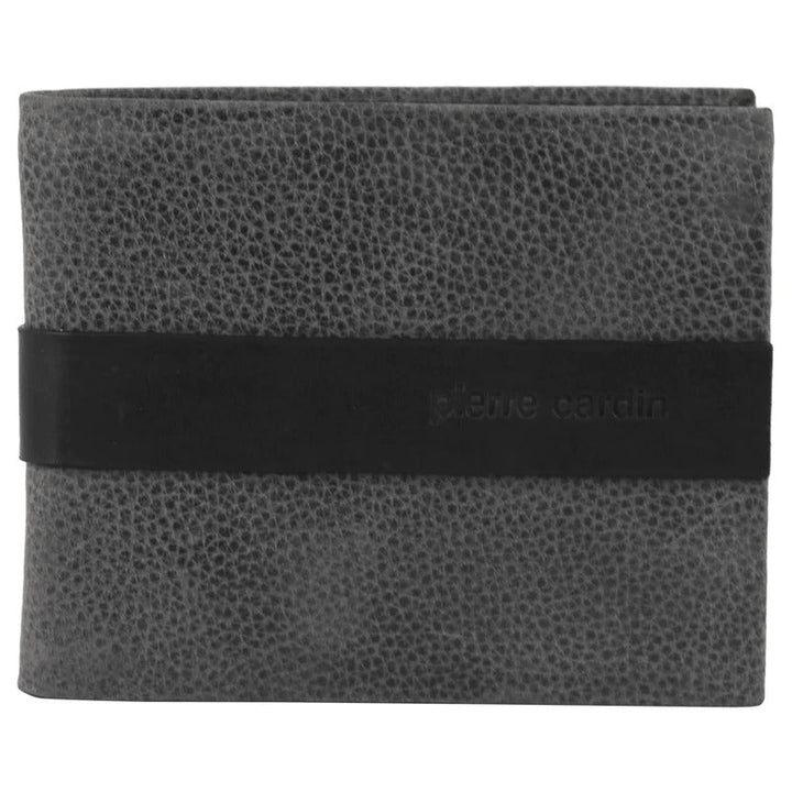 Pierre Cardin Mens Rustic Leather Bi-Fold Business Card Holder/Wallet - Black