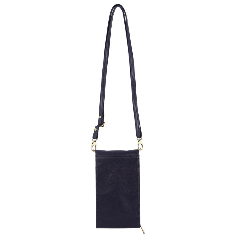 Pierre Cardin Ladies Leather Cross Body Bag/Wallet Bag/Clutch Wallet - Indigo-3