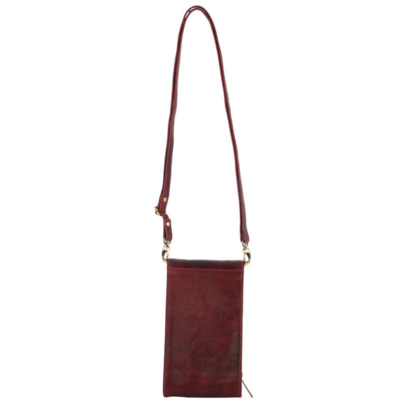 Pierre Cardin Ladies Leather Cross Body Bag/Wallet Bag/Clutch Wallet - Cherry-4