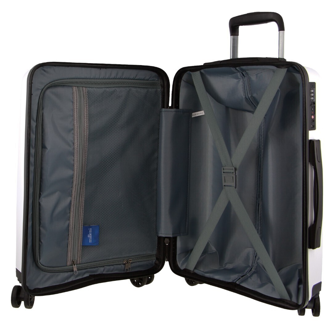 Pierre Cardin x Milleni 3-Piece Hardshell Super Light Luggage Bags Travel Suitcase - Burgundy/White