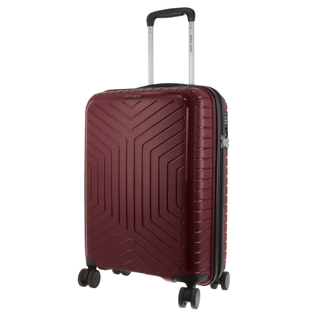 Pierre Cardin 3pc Hardshell Superlight Luggage Set 20/24/28" - Burgundy/White (Travel Suitcases)-3