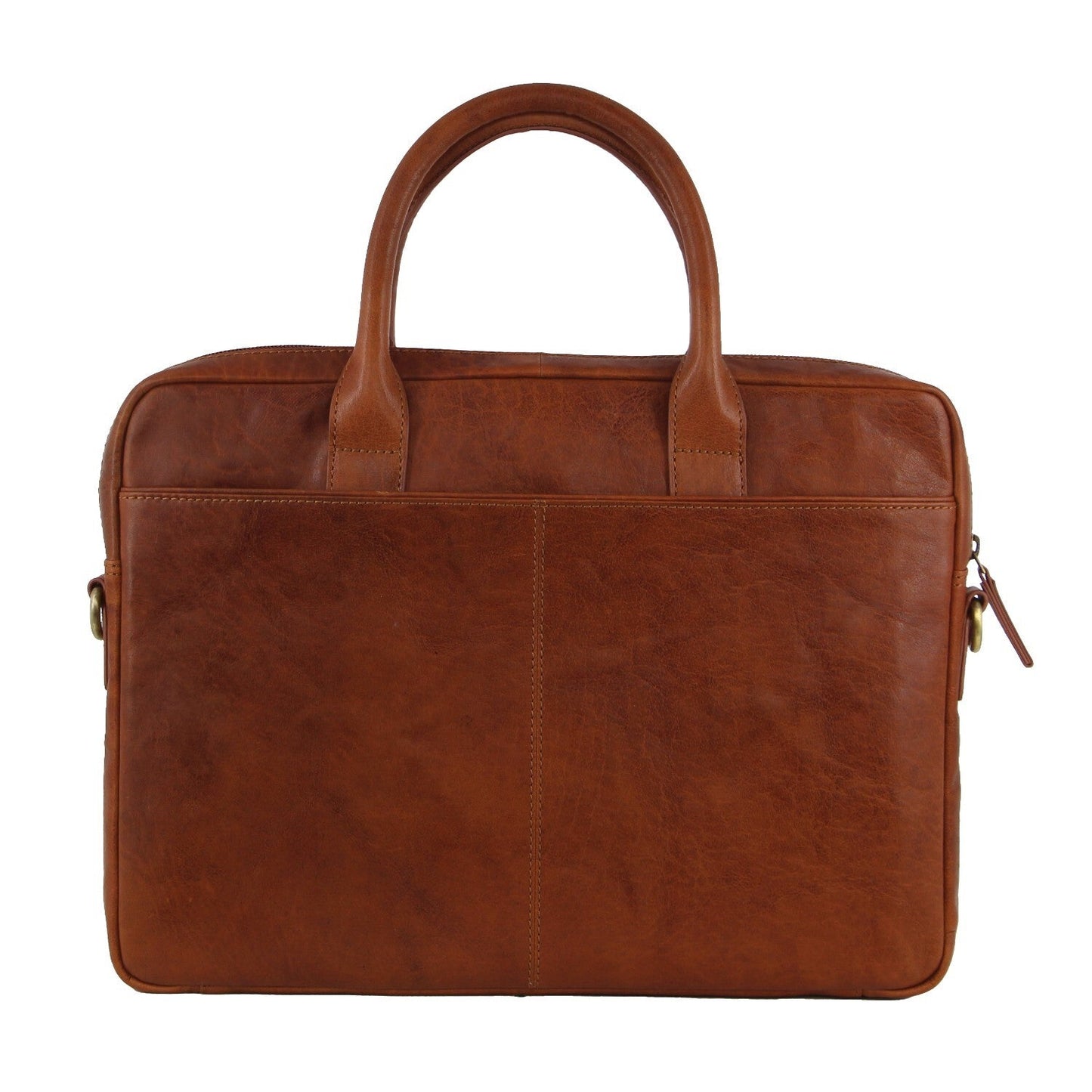 Pierre Cardin Leather Multi-Handle 15" Laptop Computer Bag - Tan-2
