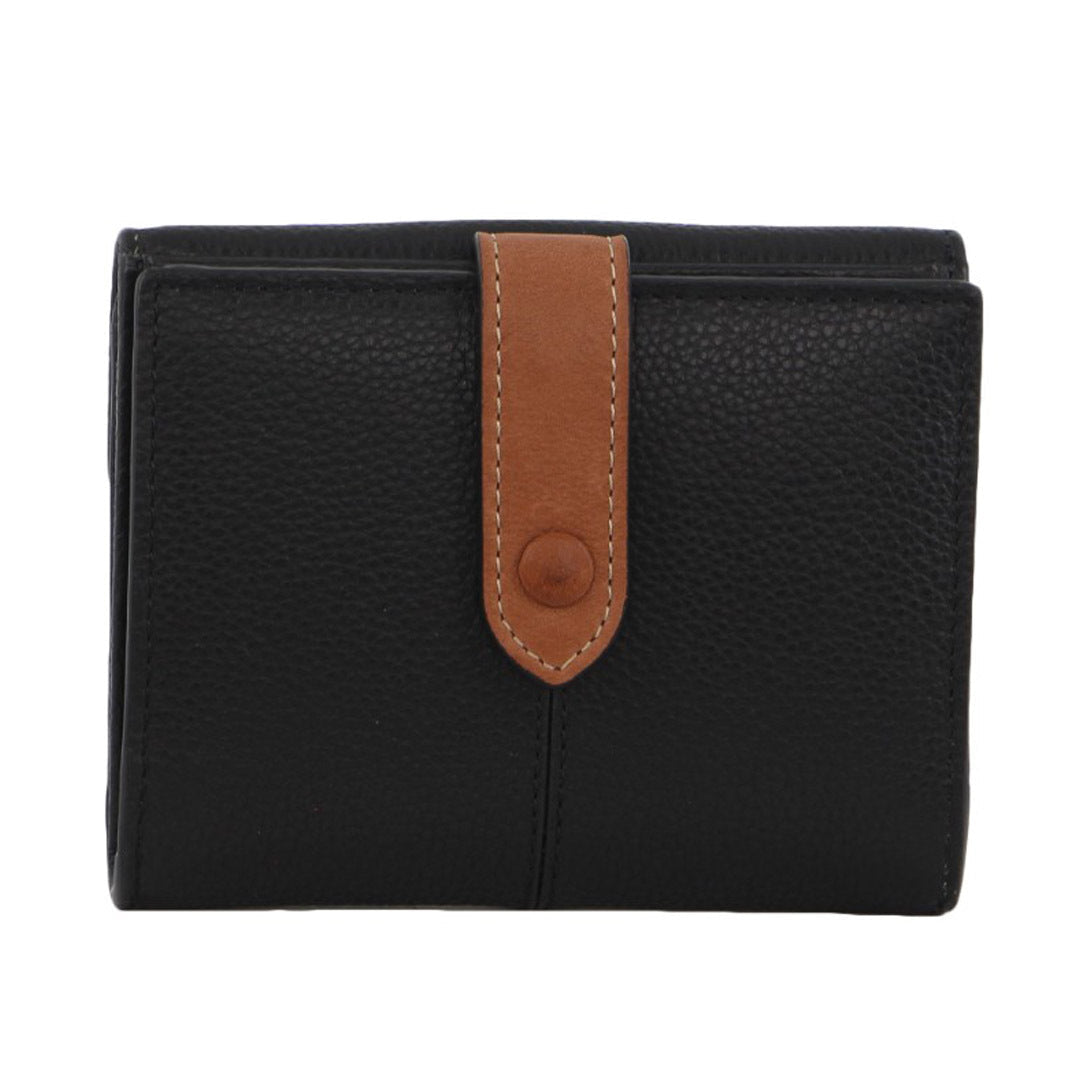 Pierre Cardin Womens Leather Bi-Fold Tab Wallet Ladies - Black-2