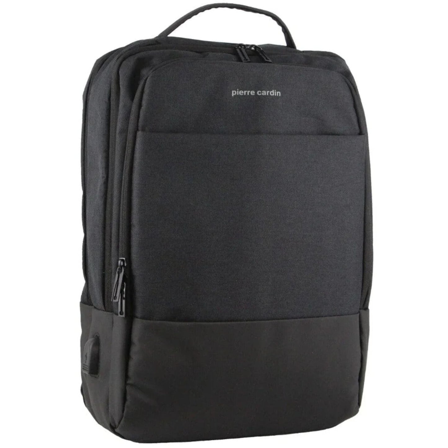 Pierre Cardin Travel and Business Backpack Harvard w/ Laptop Sleeve - Charcoal/Black