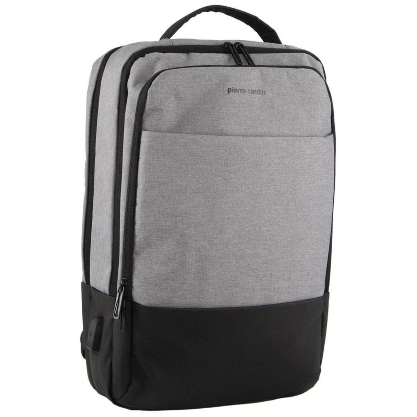 Pierre Cardin Travel and Business Backpack Harvard w/ Laptop Sleeve - Grey/Black