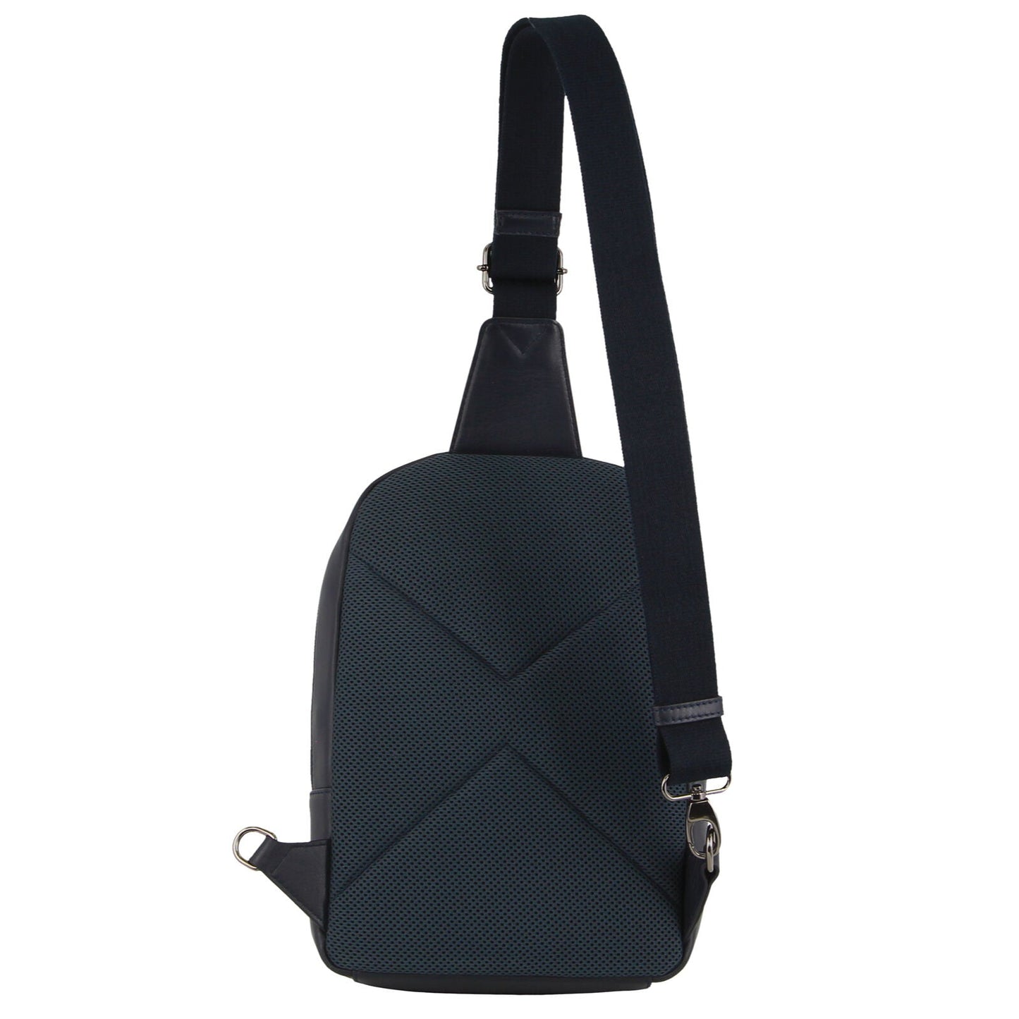 Pierre Cardin Mens Leather Crossbody Bag w/ Shoulder Strap in Navy/Black-2