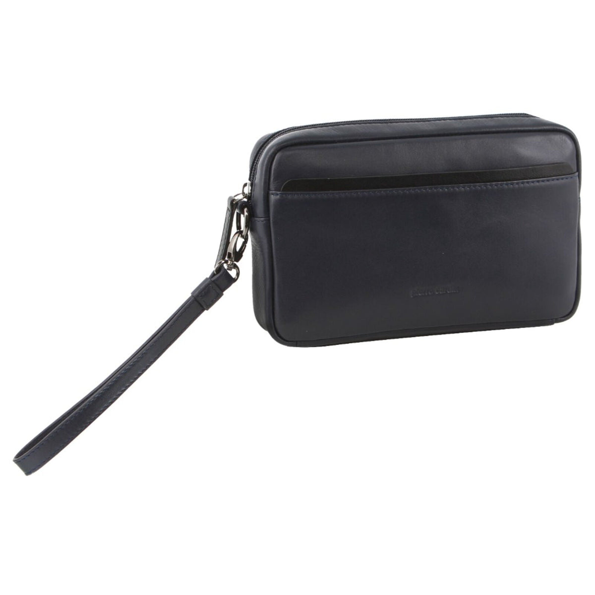 Pierre Cardin Mens Leather Travel Organizer in Navy/Black