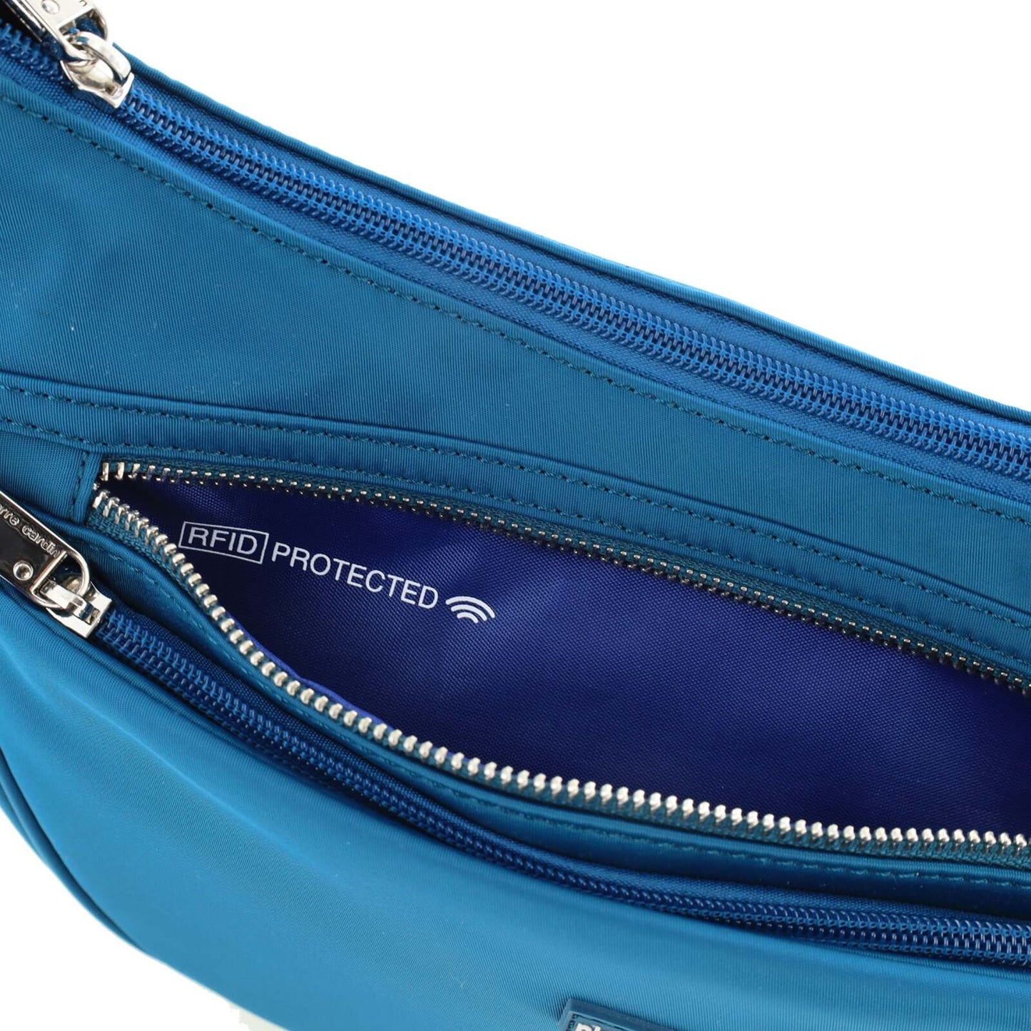 Pierre Cardin Slash Proof Anti Theft RFID Nylon Crossbody Bag in Turquoise-4