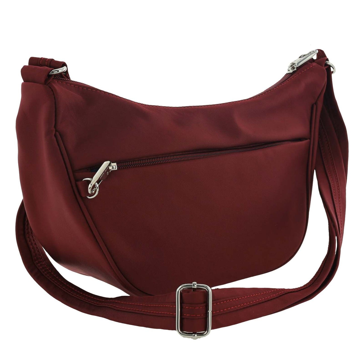Pierre Cardin Slash Proof Anti Theft RFID Nylon Crossbody Bag in Wine-2