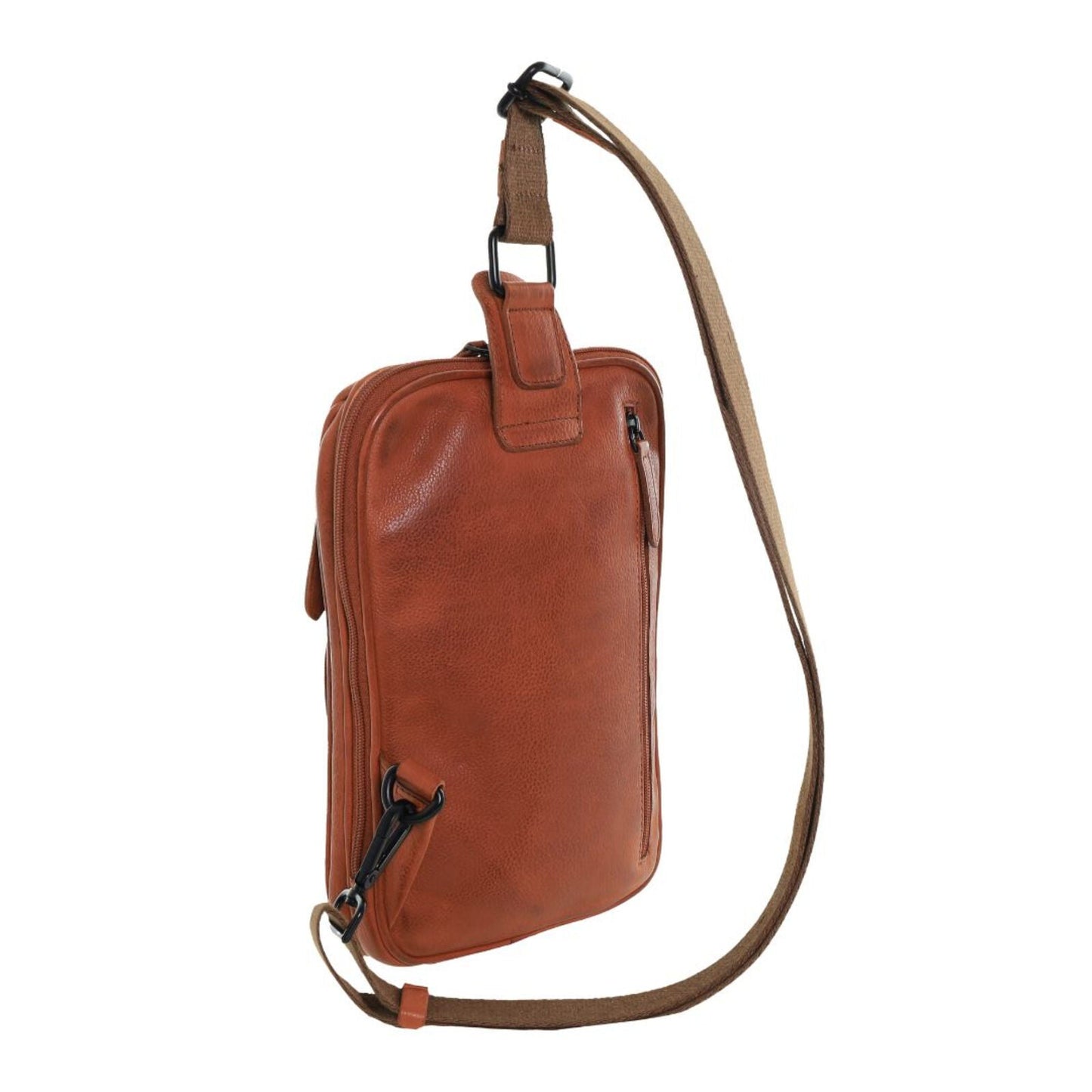 Pierre Cardin Mens Leather Crossbody Bag in Cognac-3