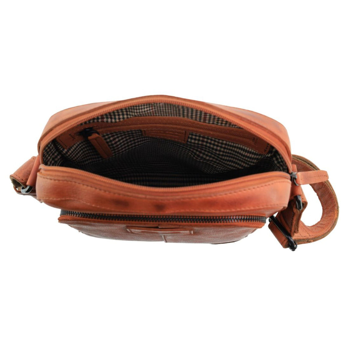Pierre Cardin Leather Crossbody Bag in Cognac