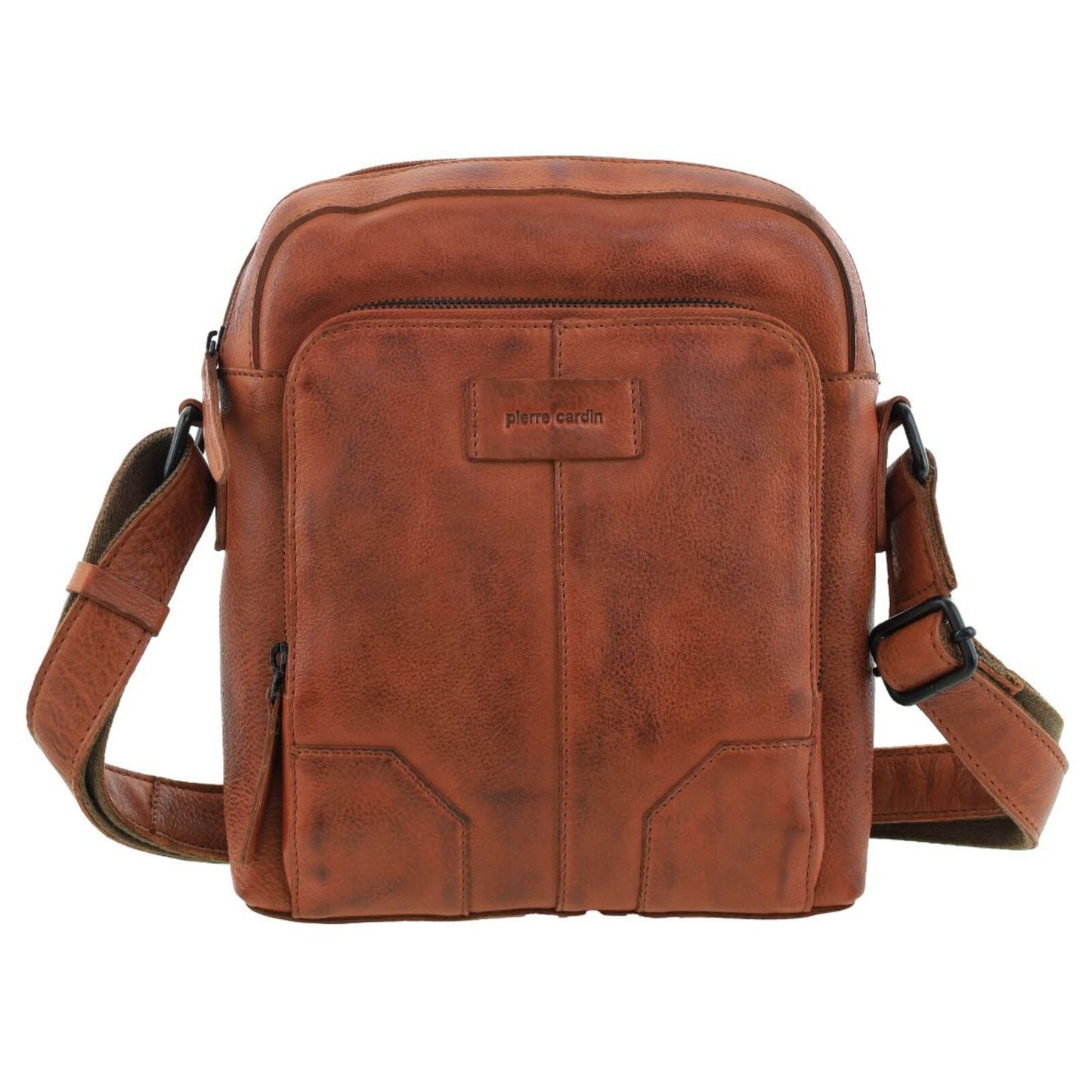 Pierre Cardin Leather Crossbody Bag in Cognac