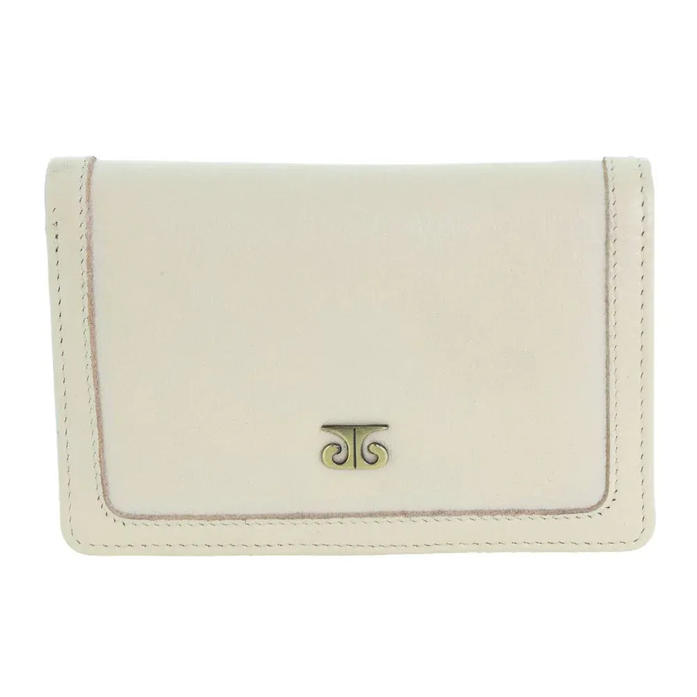 Pierre Cardin Ladies Leather Snap Button Bi-Fold Wallet - Bone-1