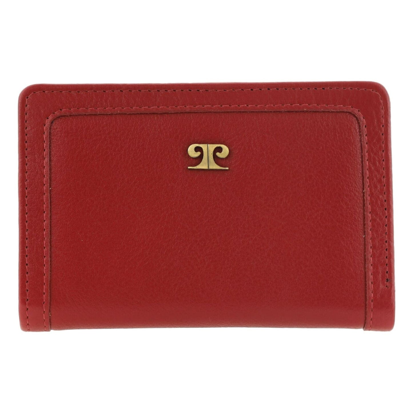 Pierre Cardin Ladies Leather Snap Button Bi-Fold Wallet - Red-1