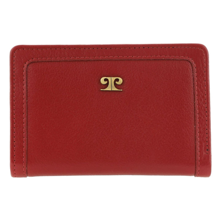 Pierre Cardin Ladies Leather Snap Button Bi-Fold Wallet - Red