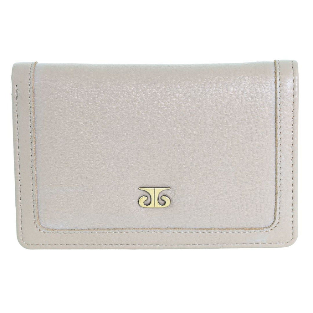 Pierre Cardin Ladies Leather Snap Button Bi-Fold Wallet - Taupe-1