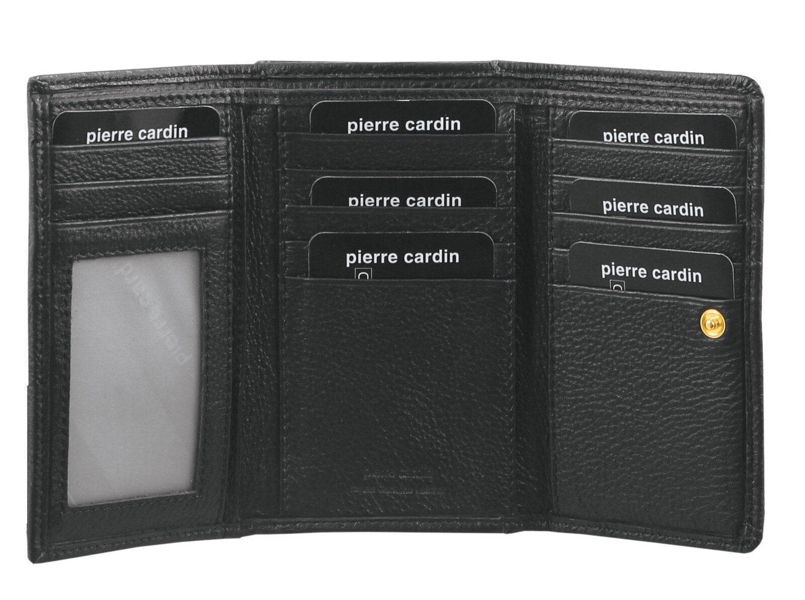 Pierre Cardin Womens Soft Italian Leather RFID Purse Wallet Rustic - Black-0