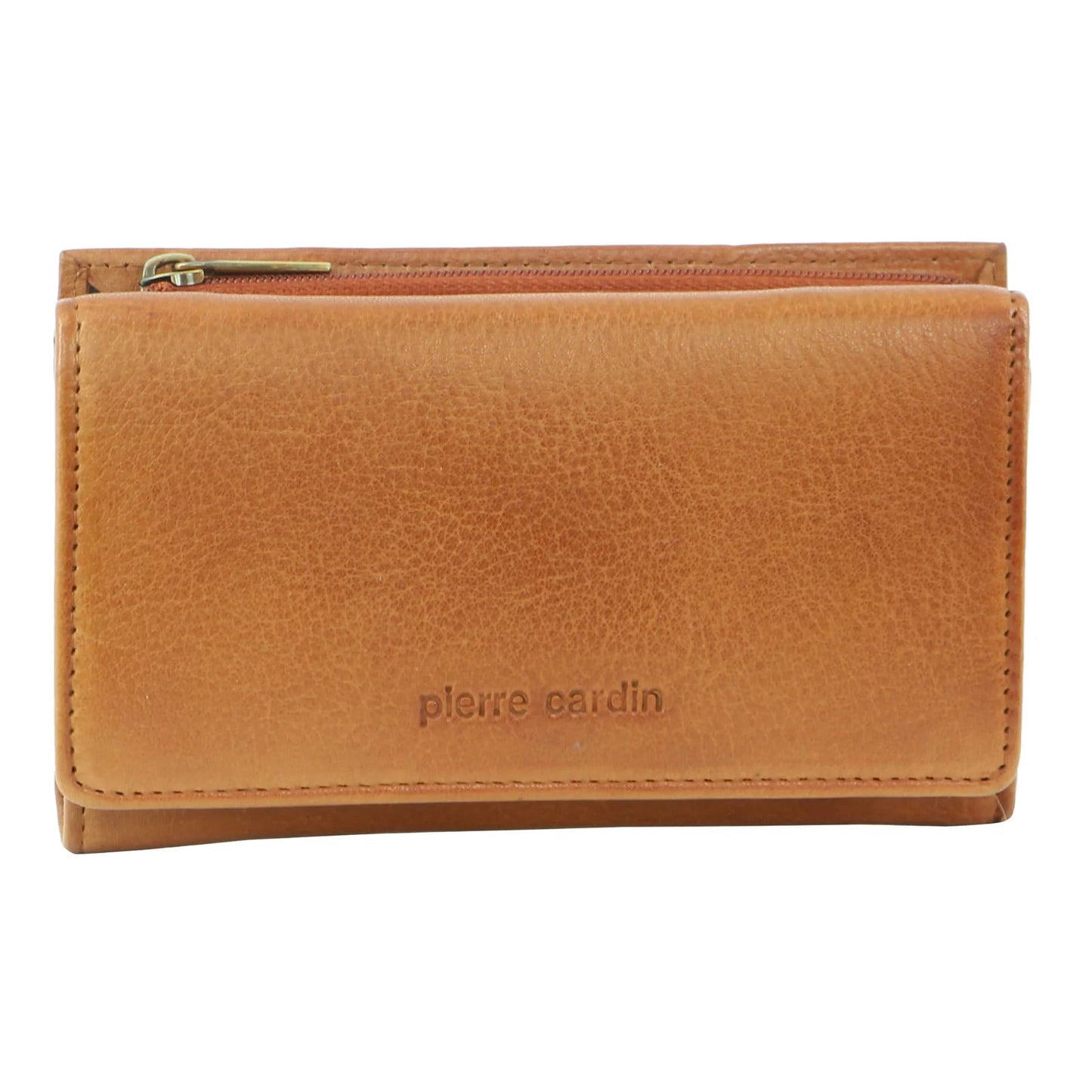 Pierre Cardin Womens Soft Italian Leather RFID Purse Wallet Rustic - Cognac-2